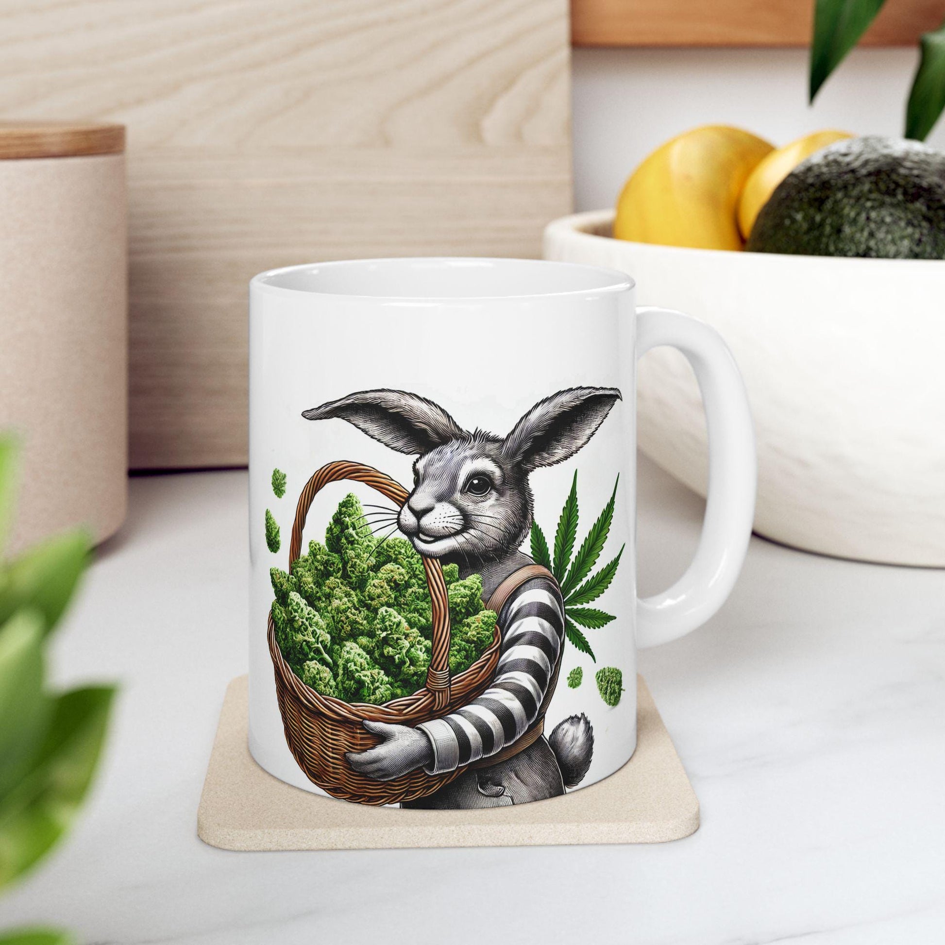 420 EASTER BUNNY - Weed Coffee Mug (11oz) - Easter Gift for Stoners, Weed Smokers, Growers; Wake & Bake / 420 Cannabis Mug / Easter Mug