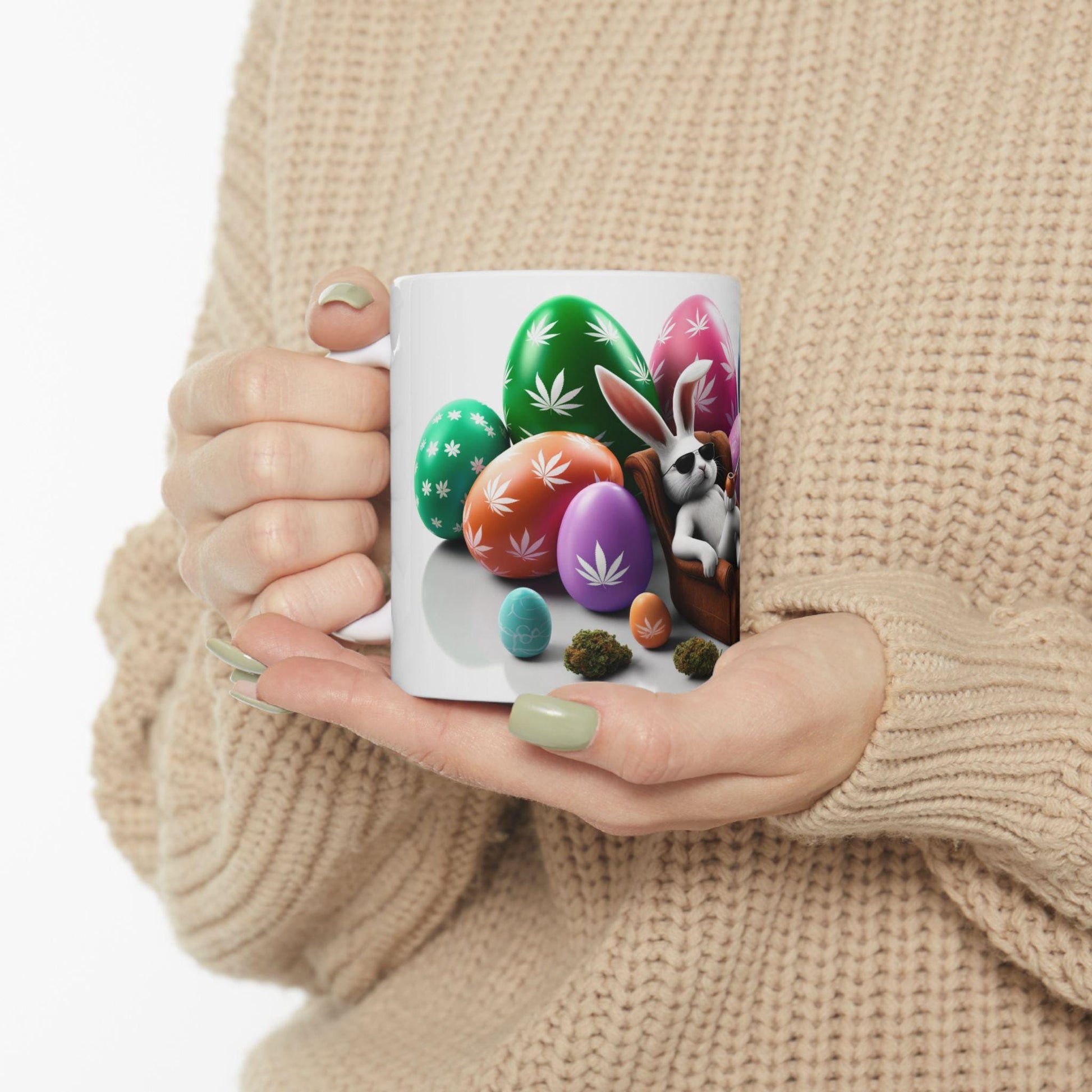 420 EASTER EGGS - Weed Coffee Mug (11oz) - Easter Gift for Stoners, Weed Smokers, Growers; Wake & Bake / 420 Cannabis Mug / Easter Mug