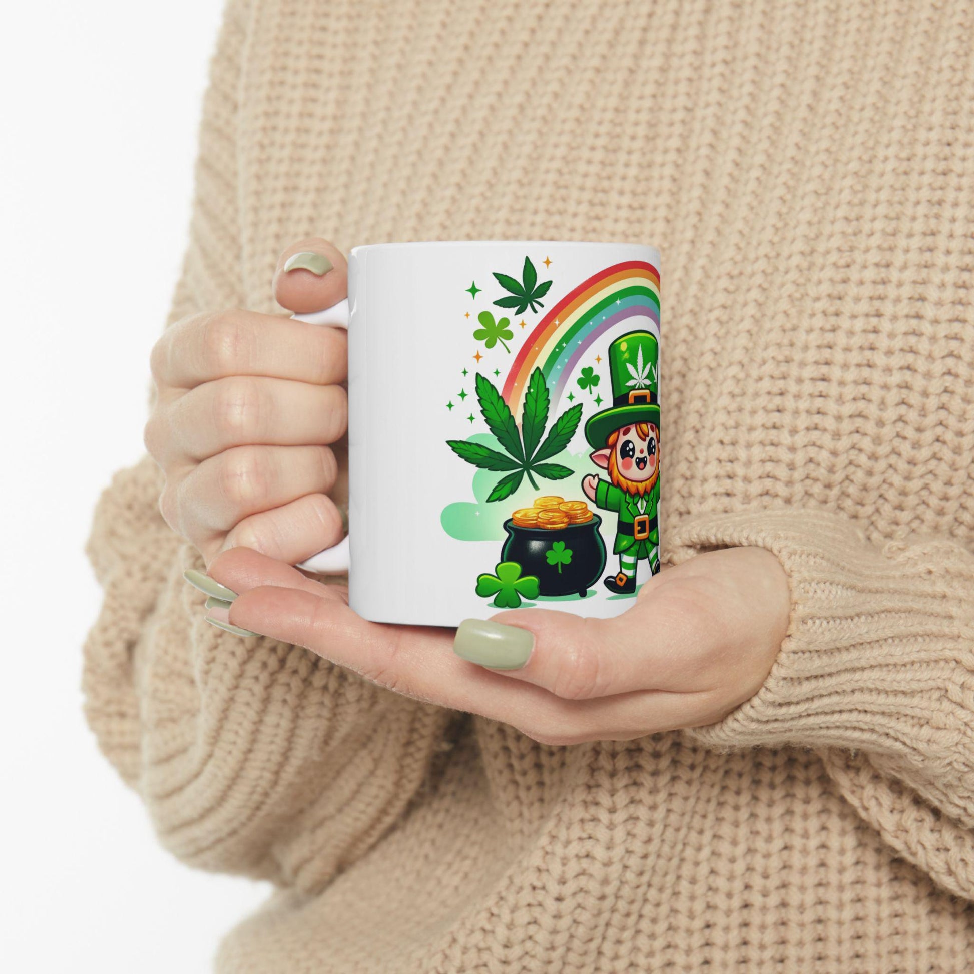 ST PATTYS DAY Mug - Weed Coffee Mug (11oz) - St Pattys Day Gift for Stoners, Smokers; Wake and Bake / Cannabis Mug / 420 St Pattys Day Mug