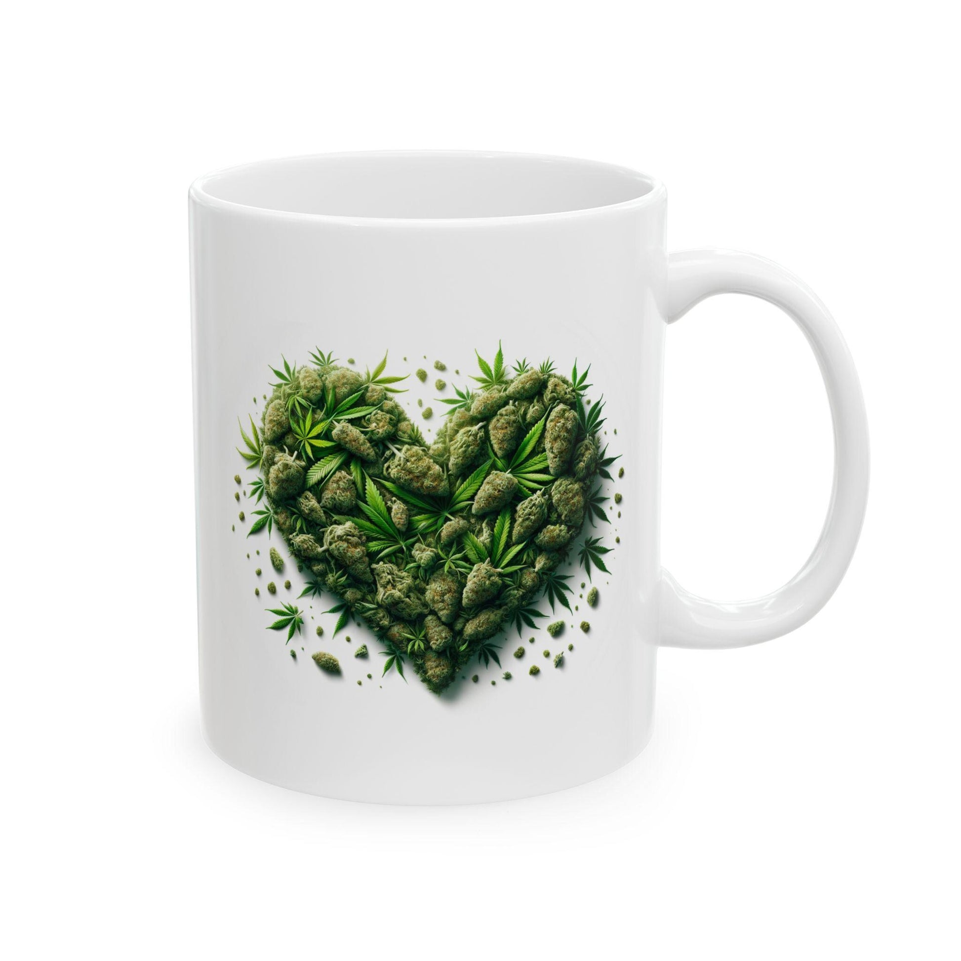 WEED HEART - Weed Coffee Mug (11oz) - Stoner Gift for Couples, Gift for Girlfriend/Boyfriend; Wake & Bake / Weed Mug / Valentines Day Mug