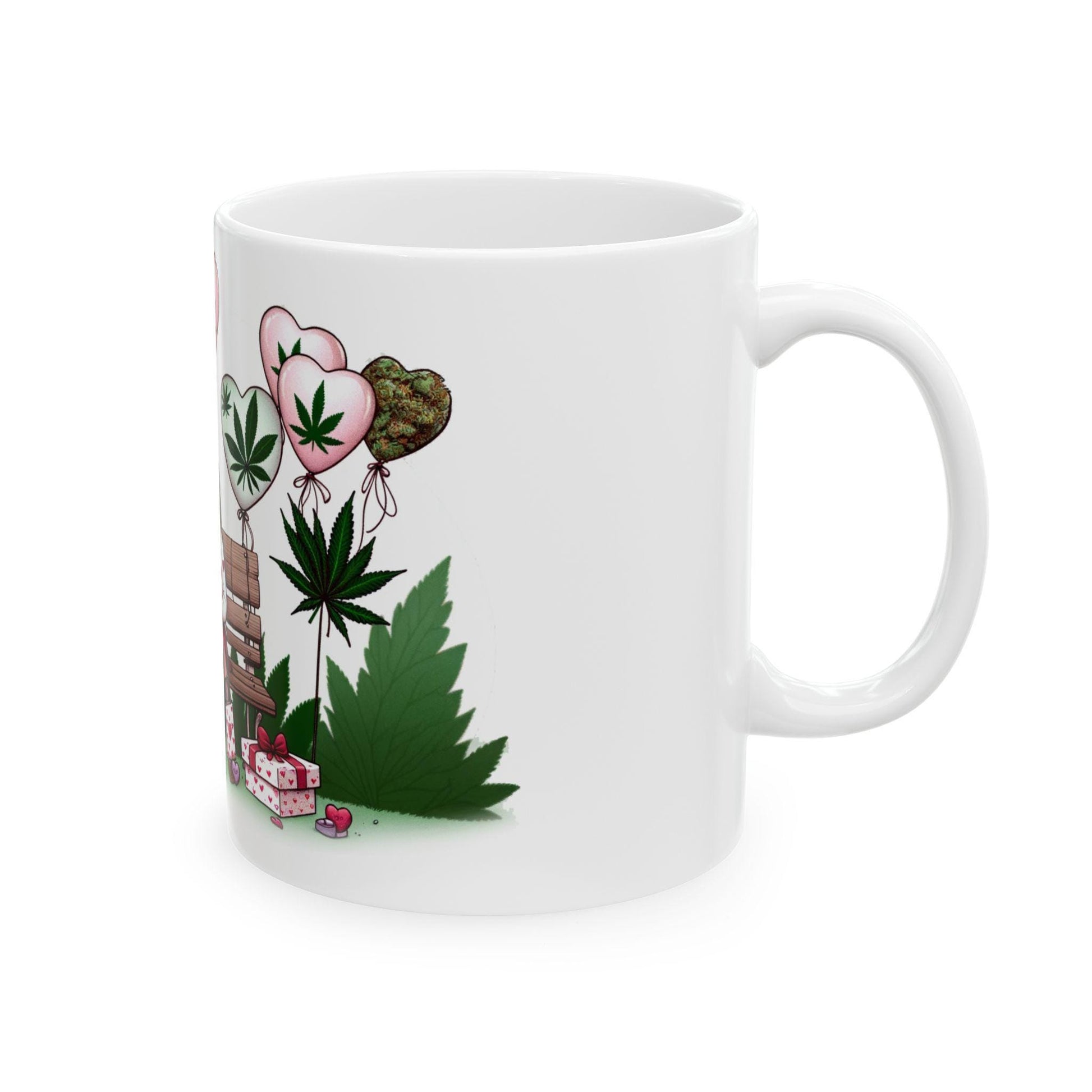 420 VALENTINES DAY - Weed Coffee Mug (11oz) - Stoner Gift for Couples, Gift for Girlfriend/Boyfriend; Wake & Bake / Stoner Valentine Day Mug