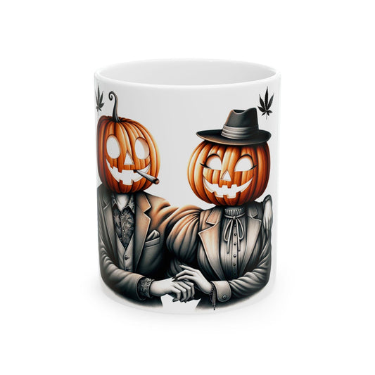PUMPKIN HEAD COUPLE - Weed Coffee Mug (11oz)