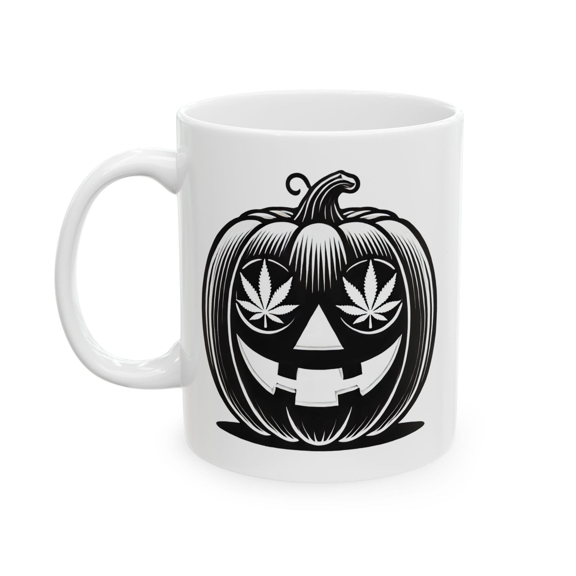 420 PUMPKIN MUG - Weed Coffee Mug (11oz) - Halloween Gift for Weed Smokers, Stoners, Growers; Wake & Bake / 420 Mug, Weed / Marijuana Gift