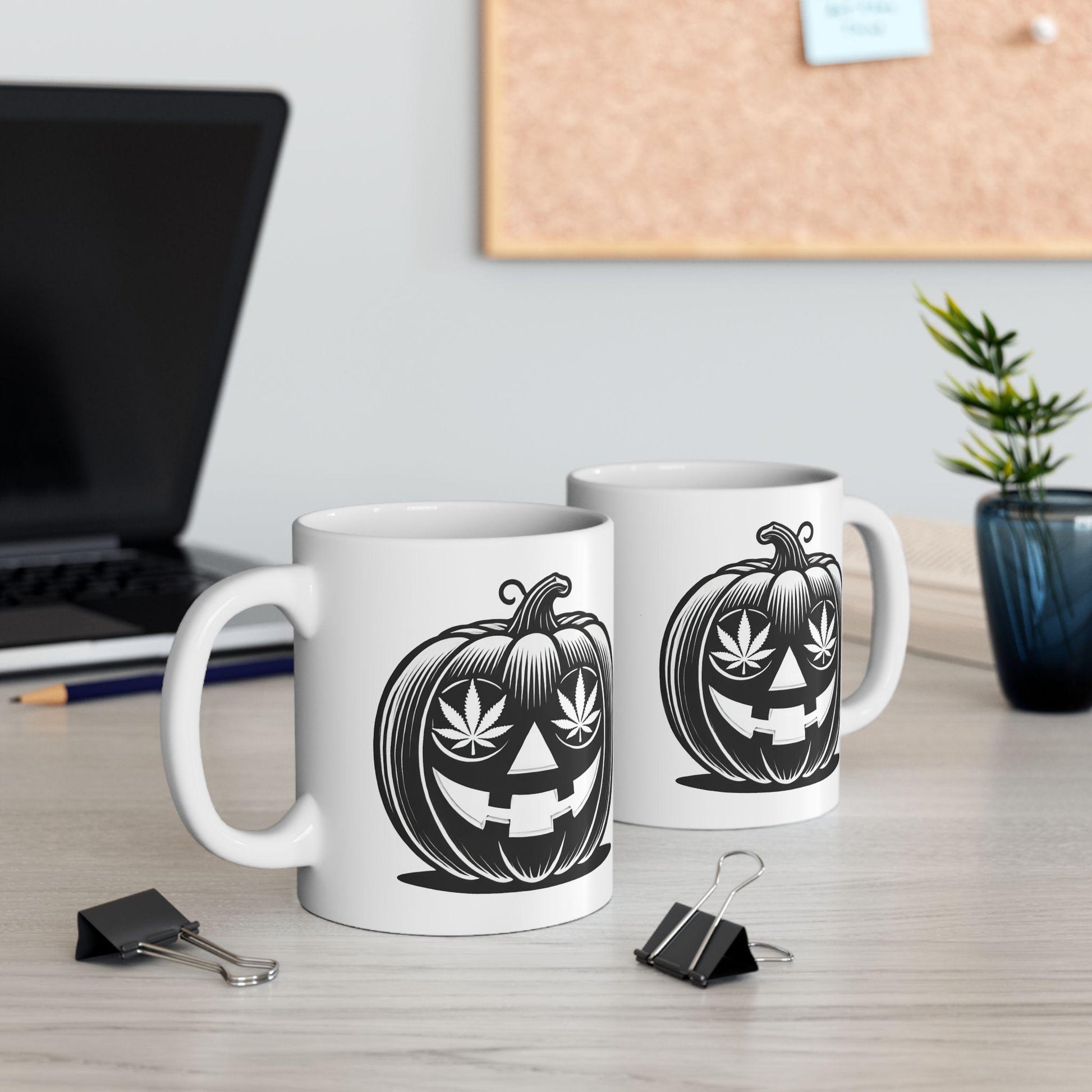 420 PUMPKIN MUG - Weed Coffee Mug (11oz) - Halloween Gift for Weed Smokers, Stoners, Growers; Wake & Bake / 420 Mug, Weed / Marijuana Gift