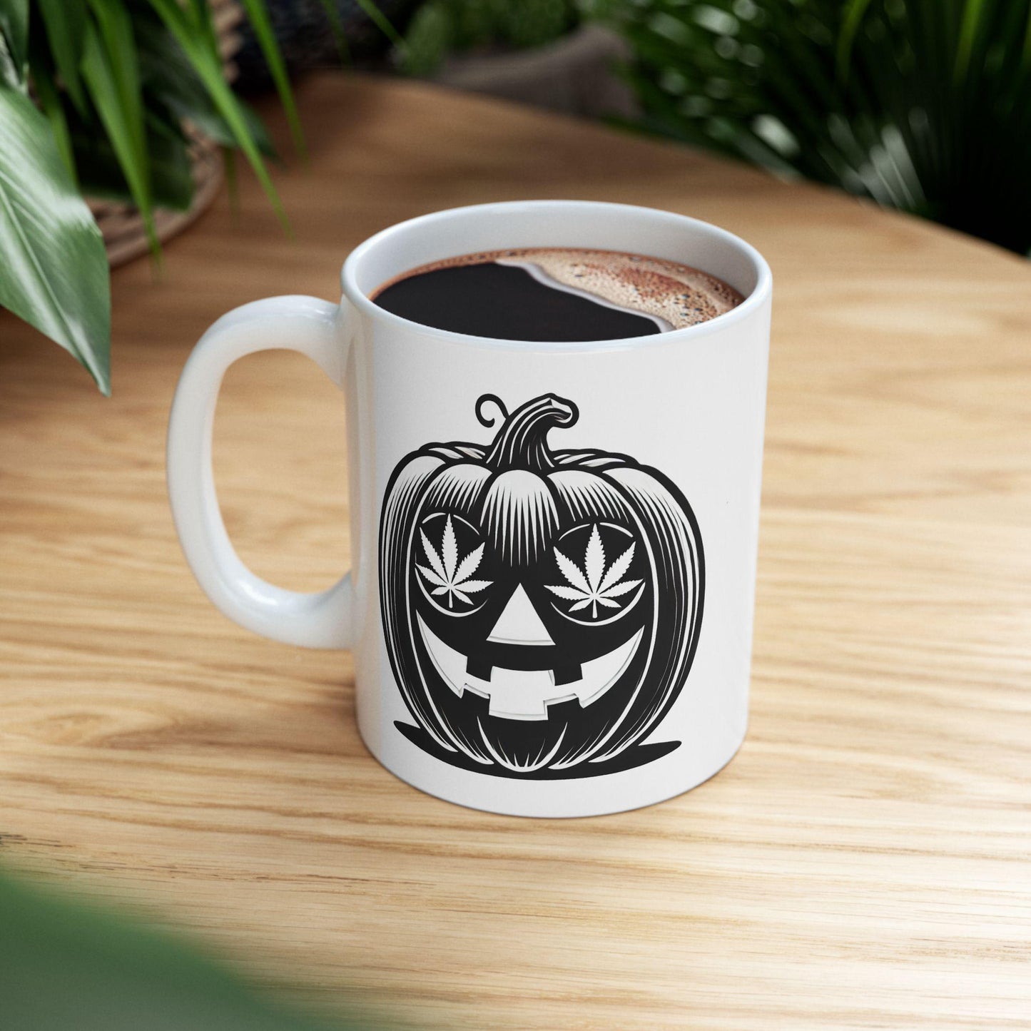 420 PUMPKIN MUG - Weed Coffee Mug (11oz) - Halloween Gift for Weed Smokers, Stoners, Growers; Wake & Bake / 420 Mug, Weed / Marijuana Gift