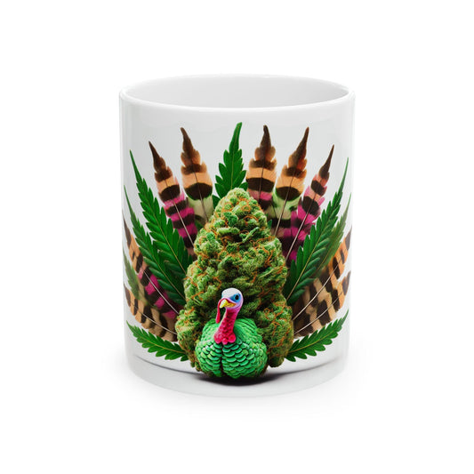 420 TURKEY - Weed Coffee Mug (11oz) - Thanksgiving Gift for Weed Smokers, Stoners, Growers; Wake & Bake / 420 Mug, Weed / Marijuana Gift