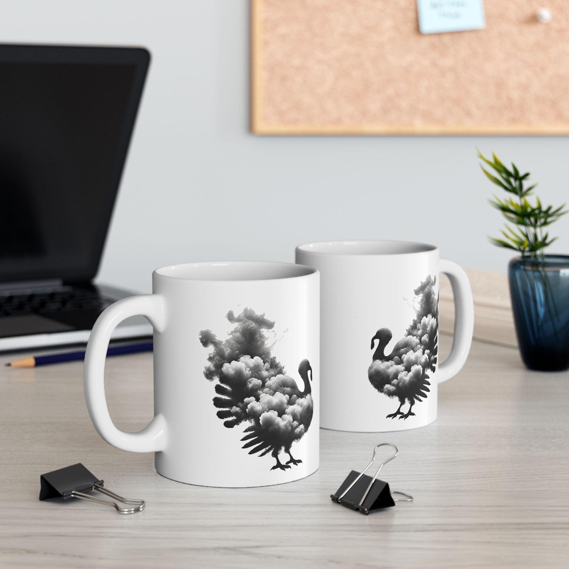 SMOKEY TURKEY - Weed Coffee Mug (11oz) - Thanksgiving Gift for Weed Smokers, Stoners, Growers; Wake & Bake / 420 Mug, Weed / Marijuana Gift