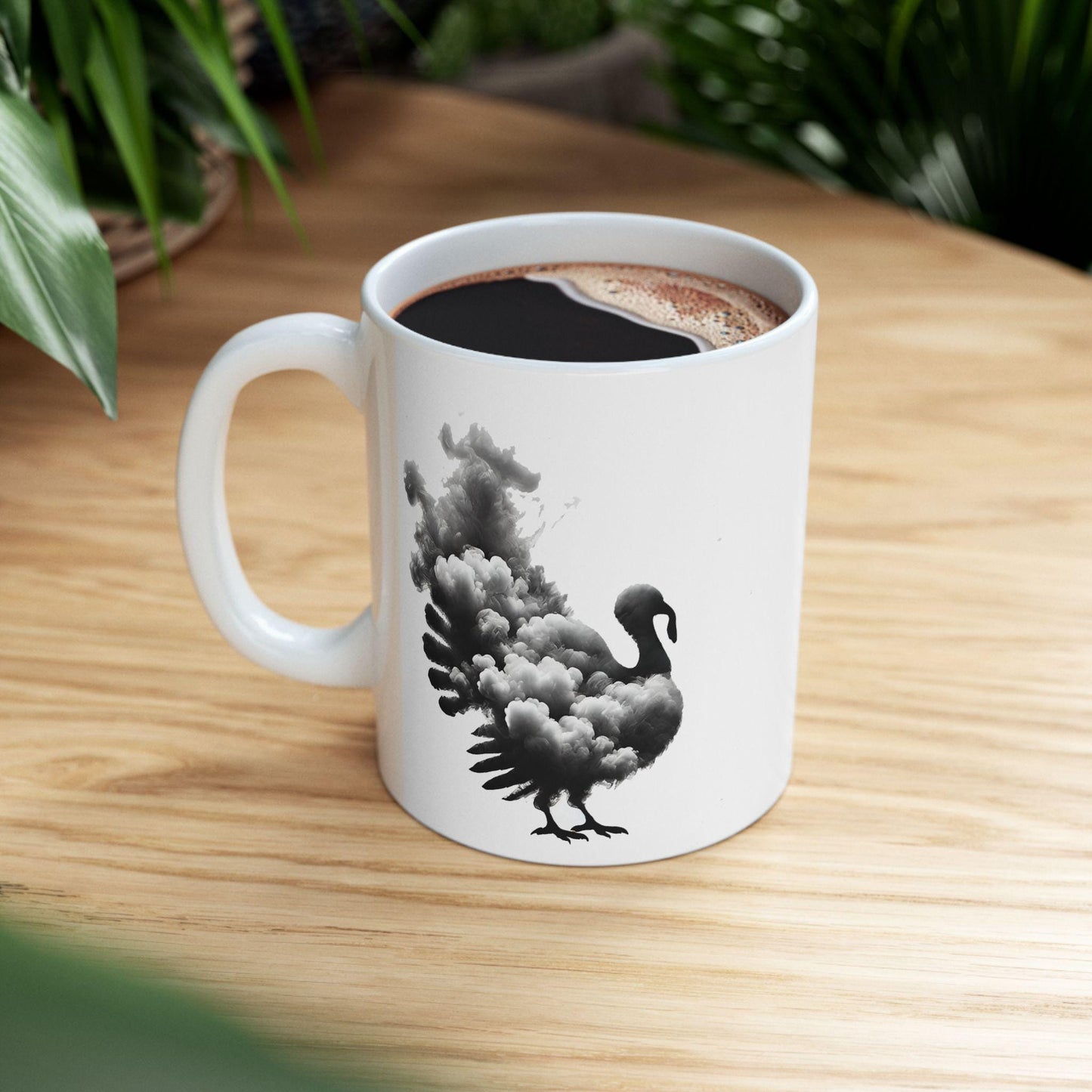 SMOKEY TURKEY - Weed Coffee Mug (11oz) - Thanksgiving Gift for Weed Smokers, Stoners, Growers; Wake & Bake / 420 Mug, Weed / Marijuana Gift