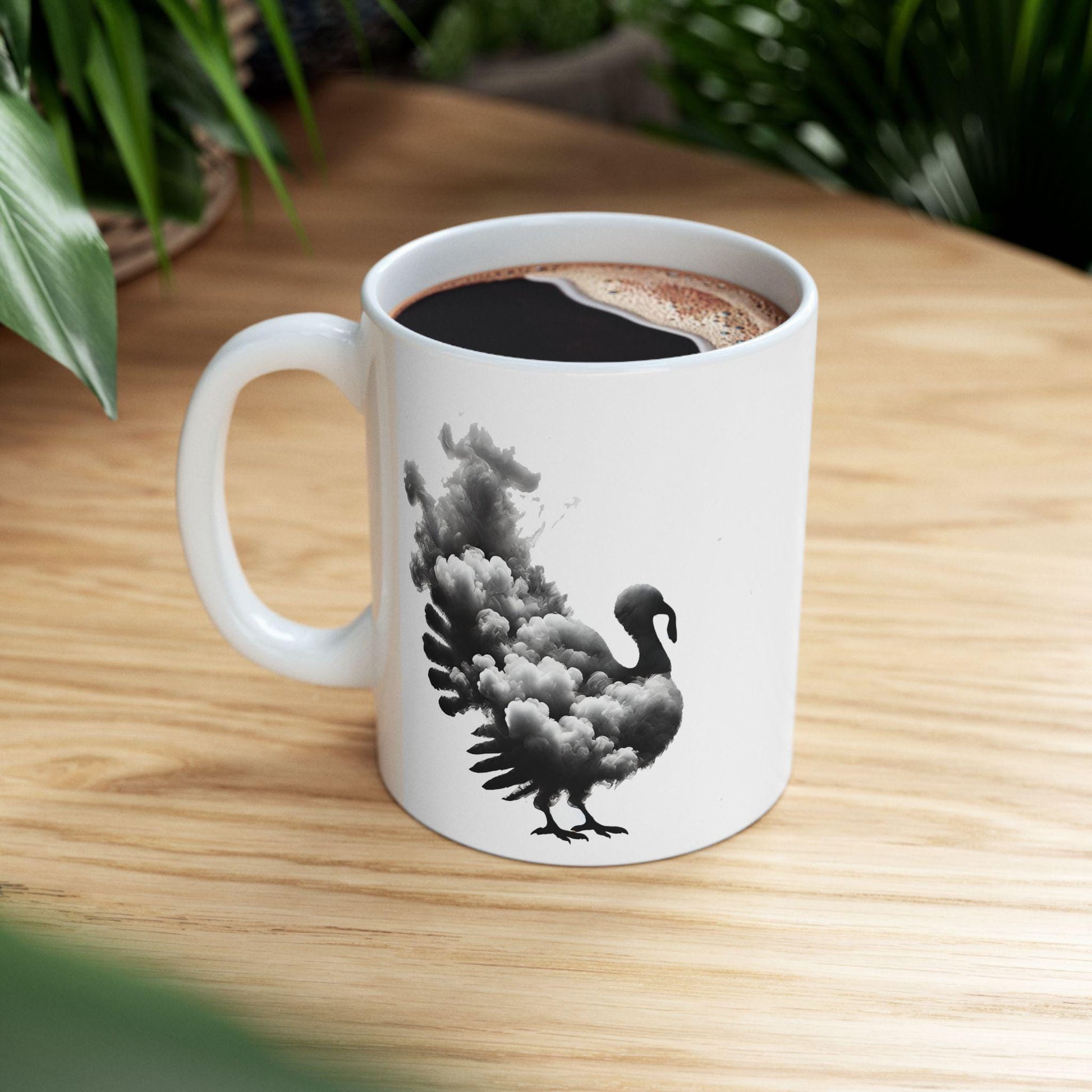SMOKEY TURKEY - Weed Coffee Mug (11oz) - Thanksgiving Gift for Weed Smokers, Stoners, Growers; Wake & Bake / 420 Mug, Weed / Marijuana Gift
