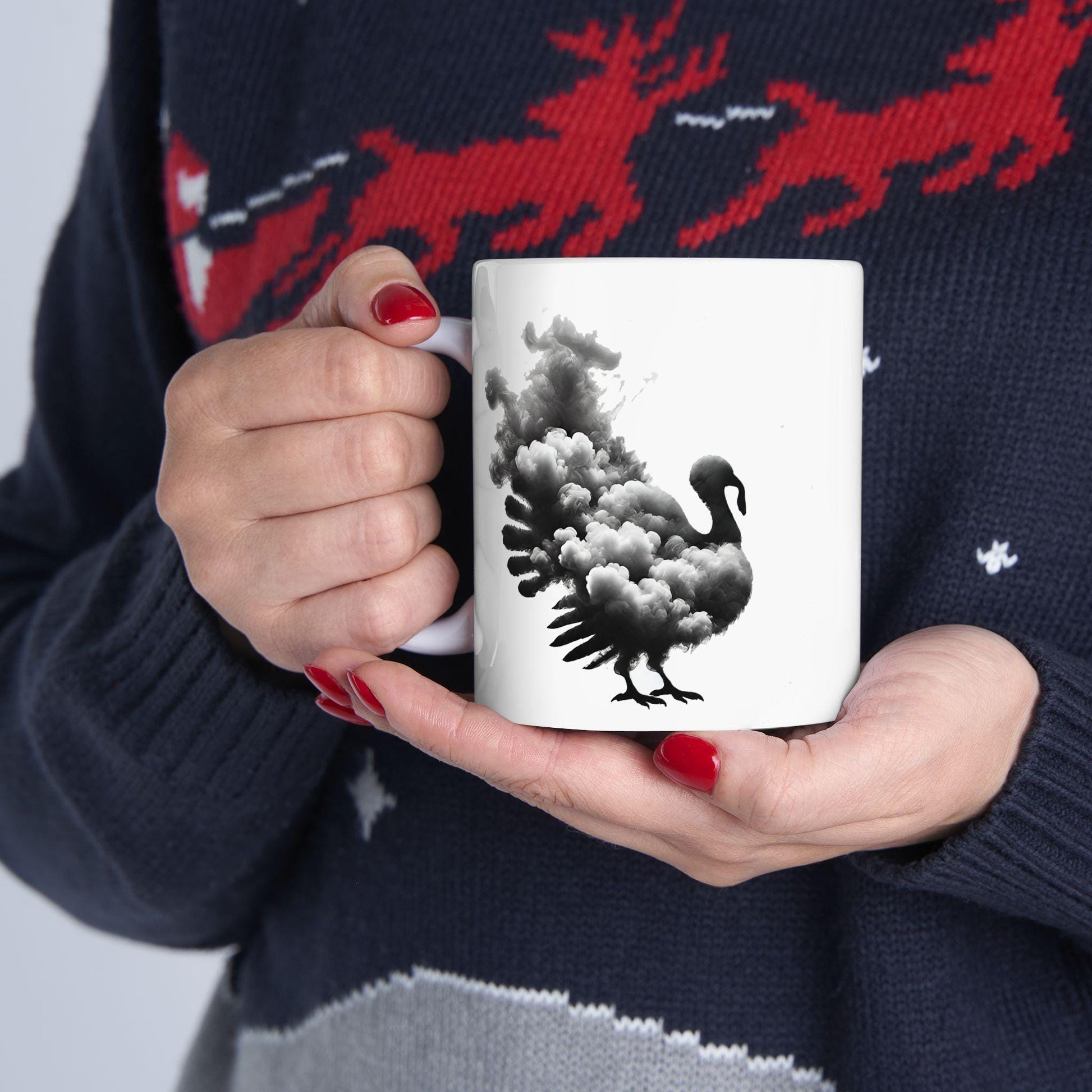 SMOKEY TURKEY - Weed Coffee Mug (11oz) - Thanksgiving Gift for Weed Smokers, Stoners, Growers; Wake & Bake / 420 Mug, Weed / Marijuana Gift
