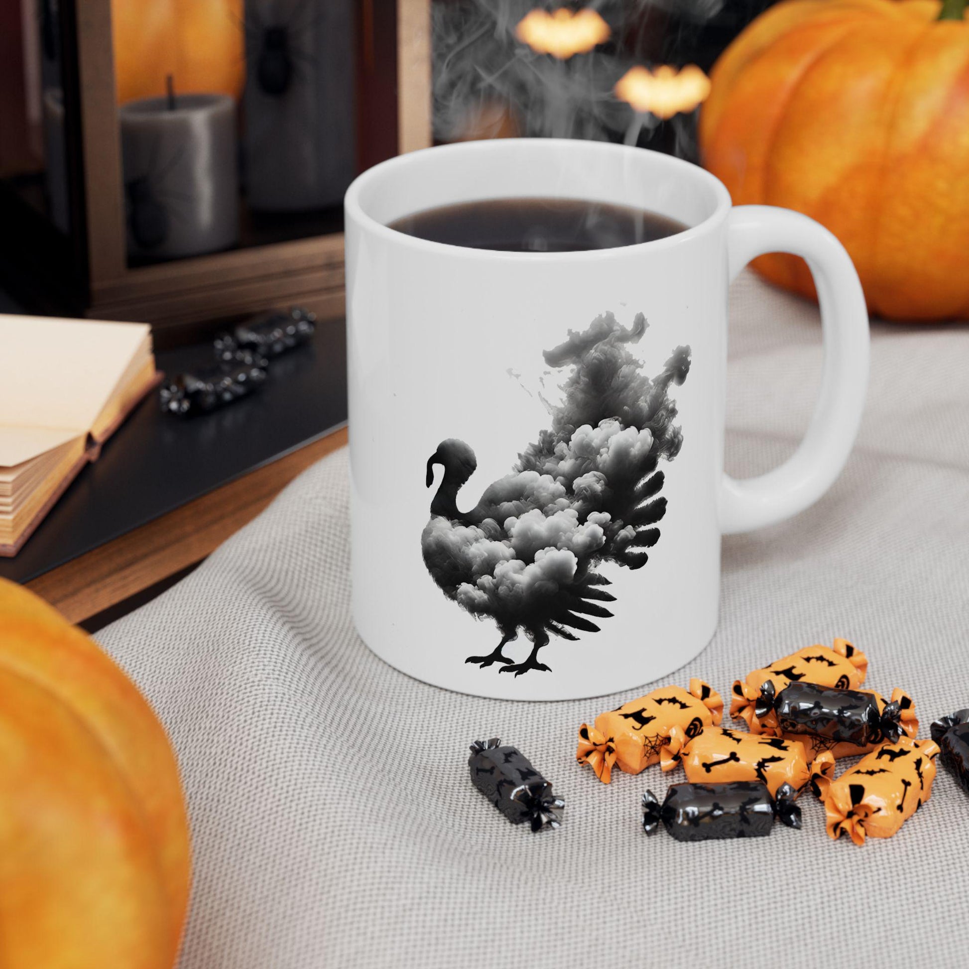 SMOKEY TURKEY - Weed Coffee Mug (11oz) - Thanksgiving Gift for Weed Smokers, Stoners, Growers; Wake & Bake / 420 Mug, Weed / Marijuana Gift