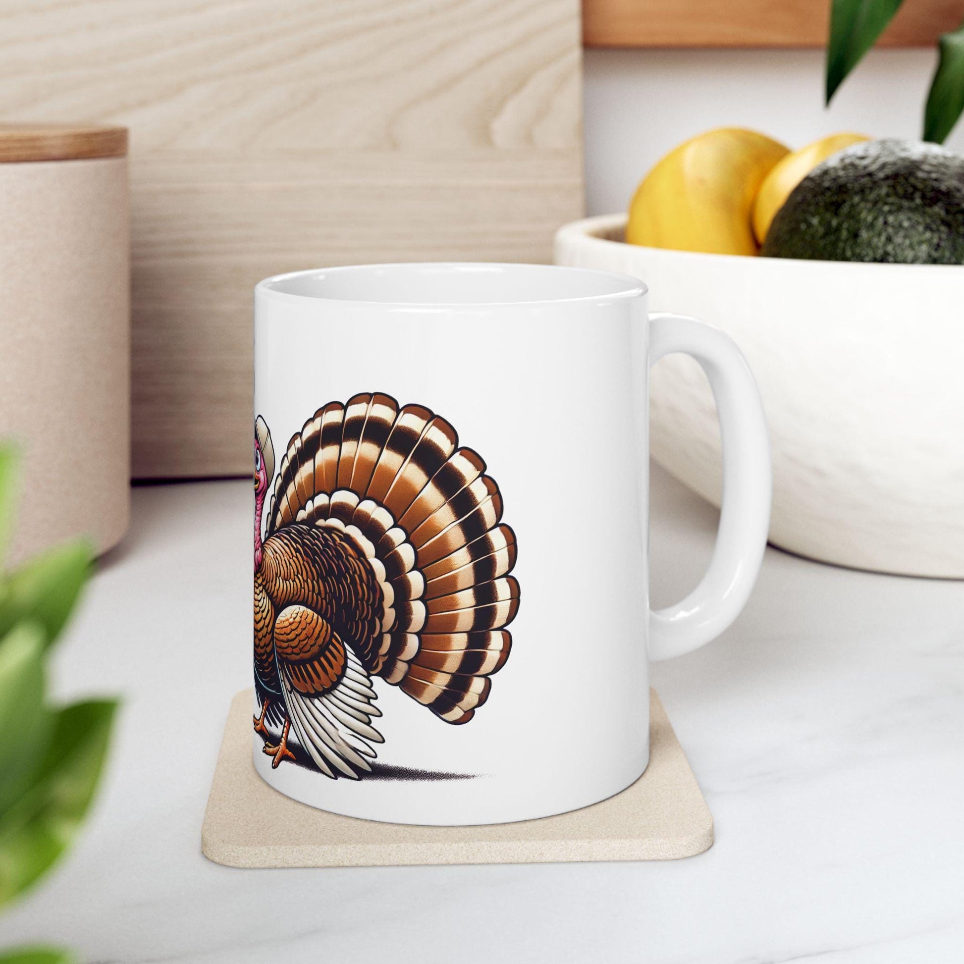 HUNTER & TURKEY SMOKING - Weed Coffee Mug (11oz) - Thanksgiving Gift for Weed Smokers, Stoners, Growers; Wake and Bake / 420 Mug, Weed Gift