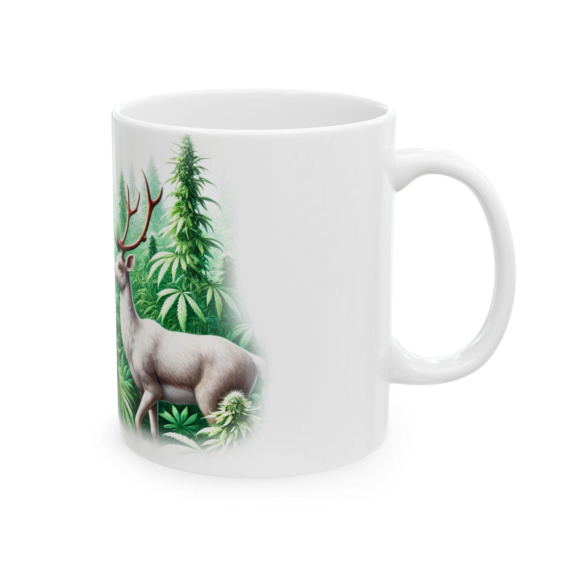WEED REINDEER - Weed Coffee Mug (11oz) - Christmas Gift for Weed Smokers, Stoners, Growers; Wake & Bake / 420 Mug, Weed / Christmas Mug