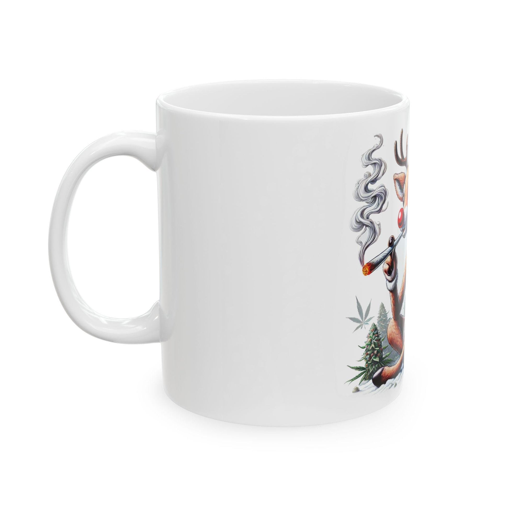 STONER RUDOLPH - Weed Coffee Mug (11oz) - Christmas Gift for Weed Smokers, Stoners, Growers; Wake & Bake / 420 Mug, Weed / Christmas Mug