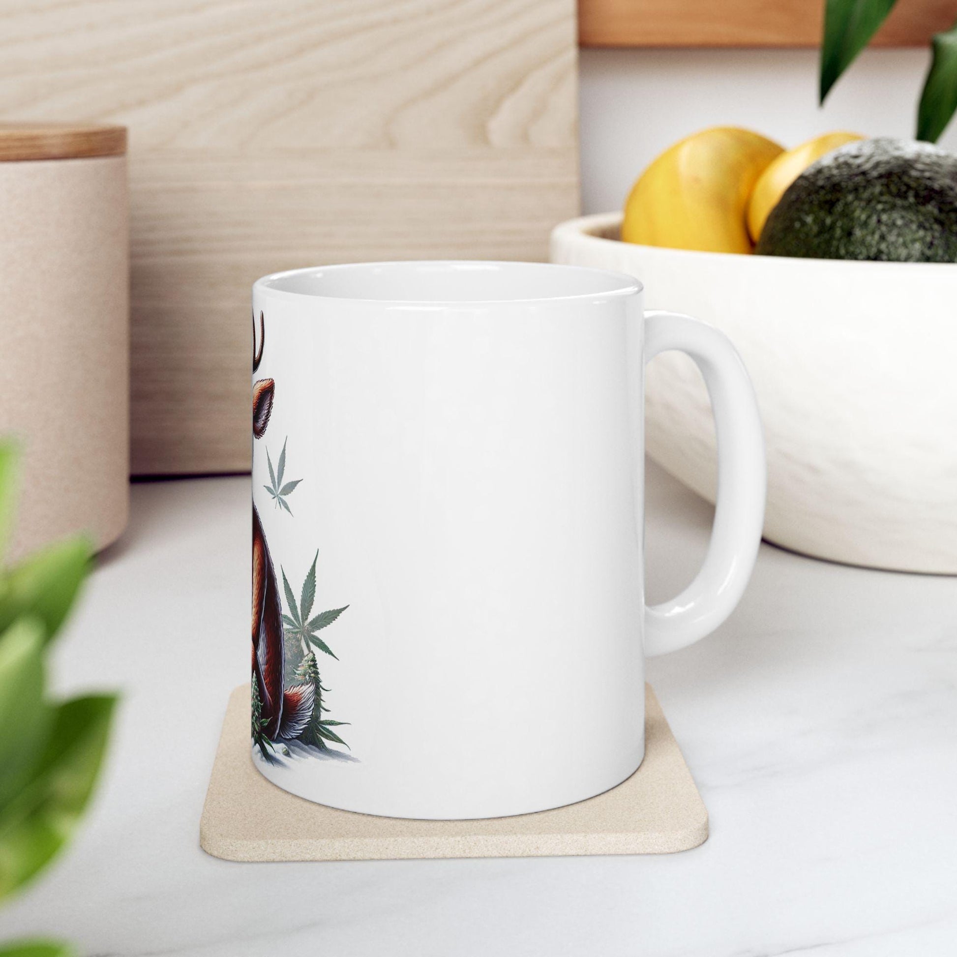 STONER RUDOLPH - Weed Coffee Mug (11oz) - Christmas Gift for Weed Smokers, Stoners, Growers; Wake & Bake / 420 Mug, Weed / Christmas Mug