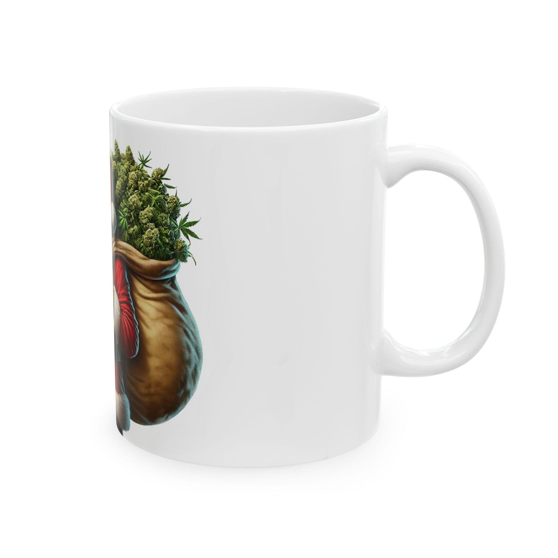 WEED SANTA - Weed Coffee Mug (11oz) - Christmas Gift for Weed Smokers, Stoners, Growers; Wake & Bake / 420 Mug, Weed / Christmas Mug