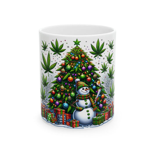 STONER CHRISTMAS - Weed Coffee Mug (11oz) - 420 Christmas Gift for Weed Smokers, Stoners, Growers; Wake & Bake / 420 Mug, Weed Christmas Mug