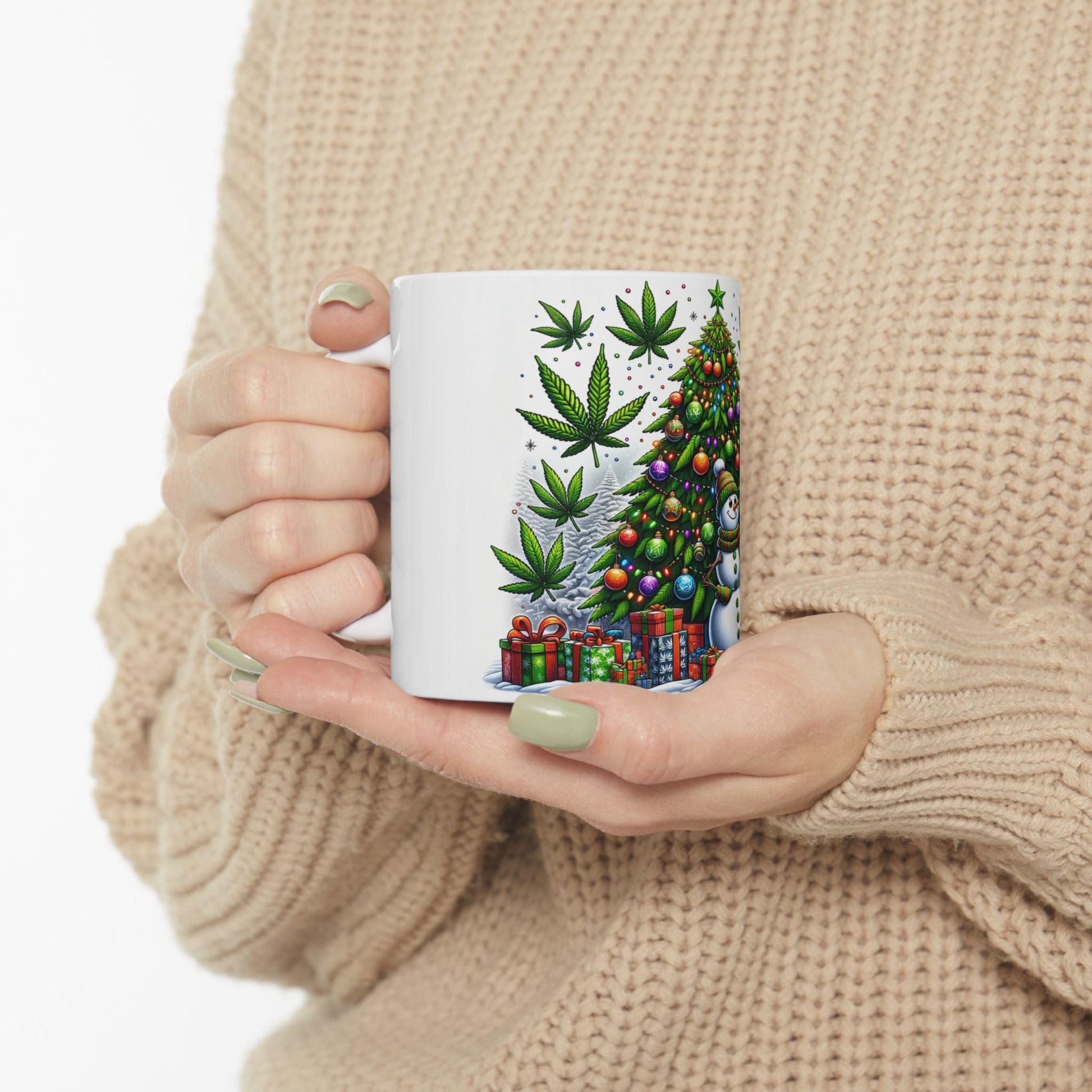 STONER CHRISTMAS - Weed Coffee Mug (11oz) - 420 Christmas Gift for Weed Smokers, Stoners, Growers; Wake & Bake / 420 Mug, Weed Christmas Mug