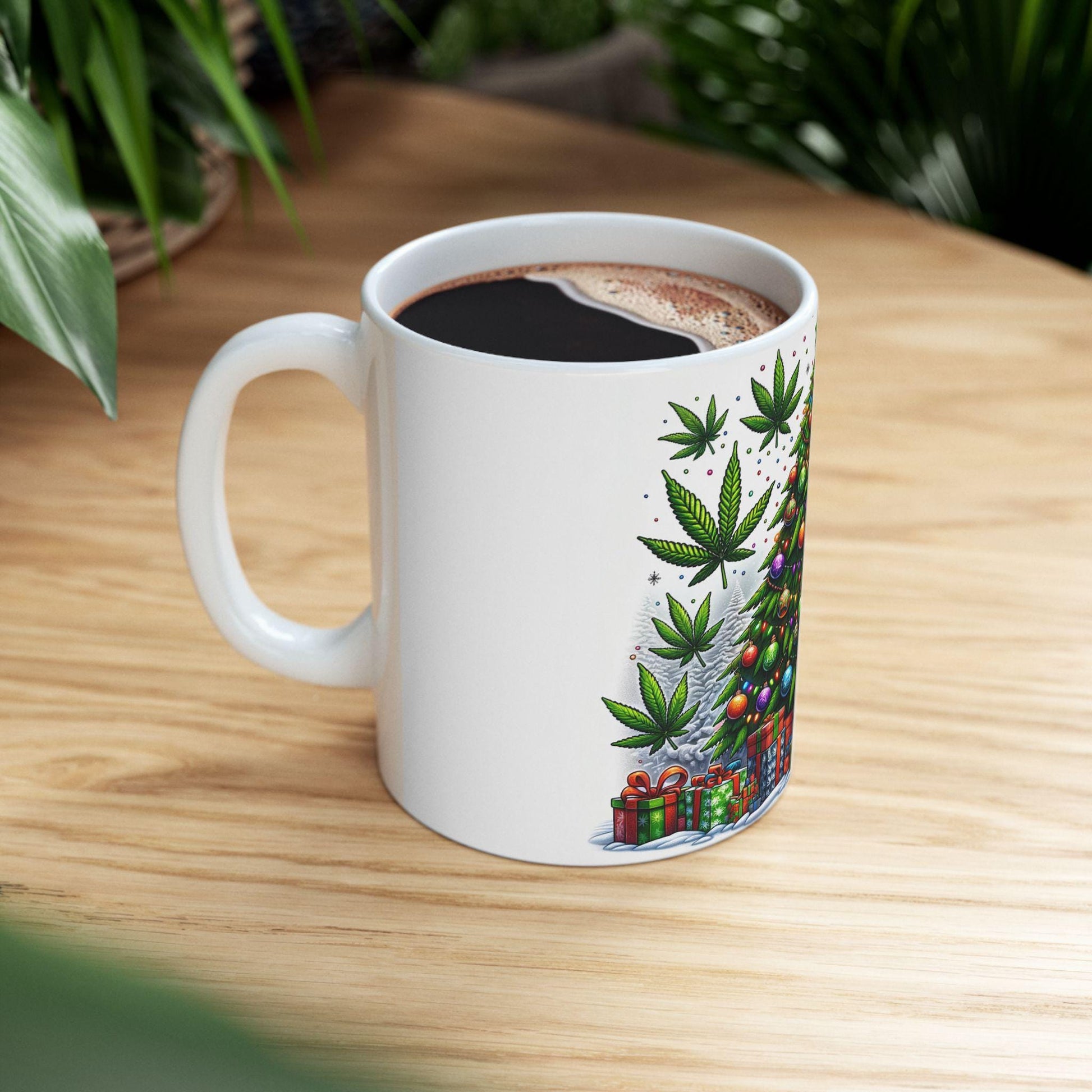 STONER CHRISTMAS - Weed Coffee Mug (11oz) - 420 Christmas Gift for Weed Smokers, Stoners, Growers; Wake & Bake / 420 Mug, Weed Christmas Mug