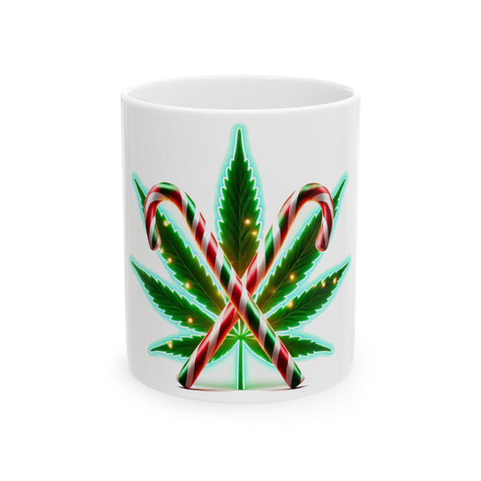 420 CANDY CANES - Weed Coffee Mug (11oz) - 420 Christmas Gift for Weed Smokers, Stoners, Growers; Wake & Bake / 420 Weed Mug / Christmas Mug