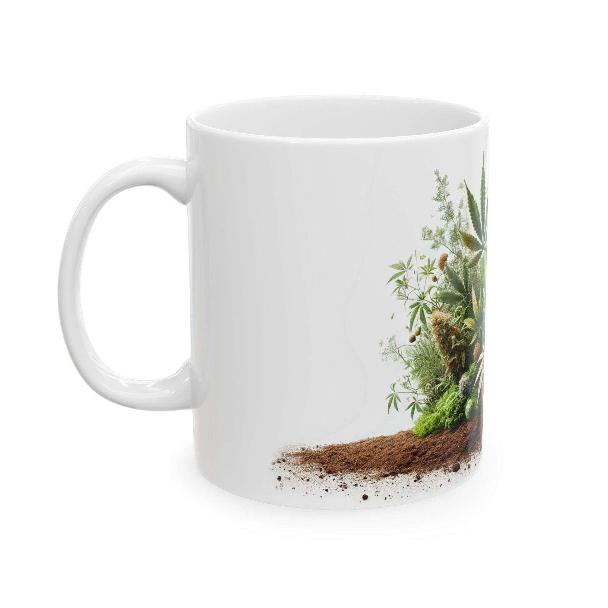 EARTHY WEED - Weed Coffee Mug (11oz) - Earth Day Gift for Stoners, Weed Smokers, Growers; Wake & Bake / 420 Cannabis Mug / Earth Day Mug
