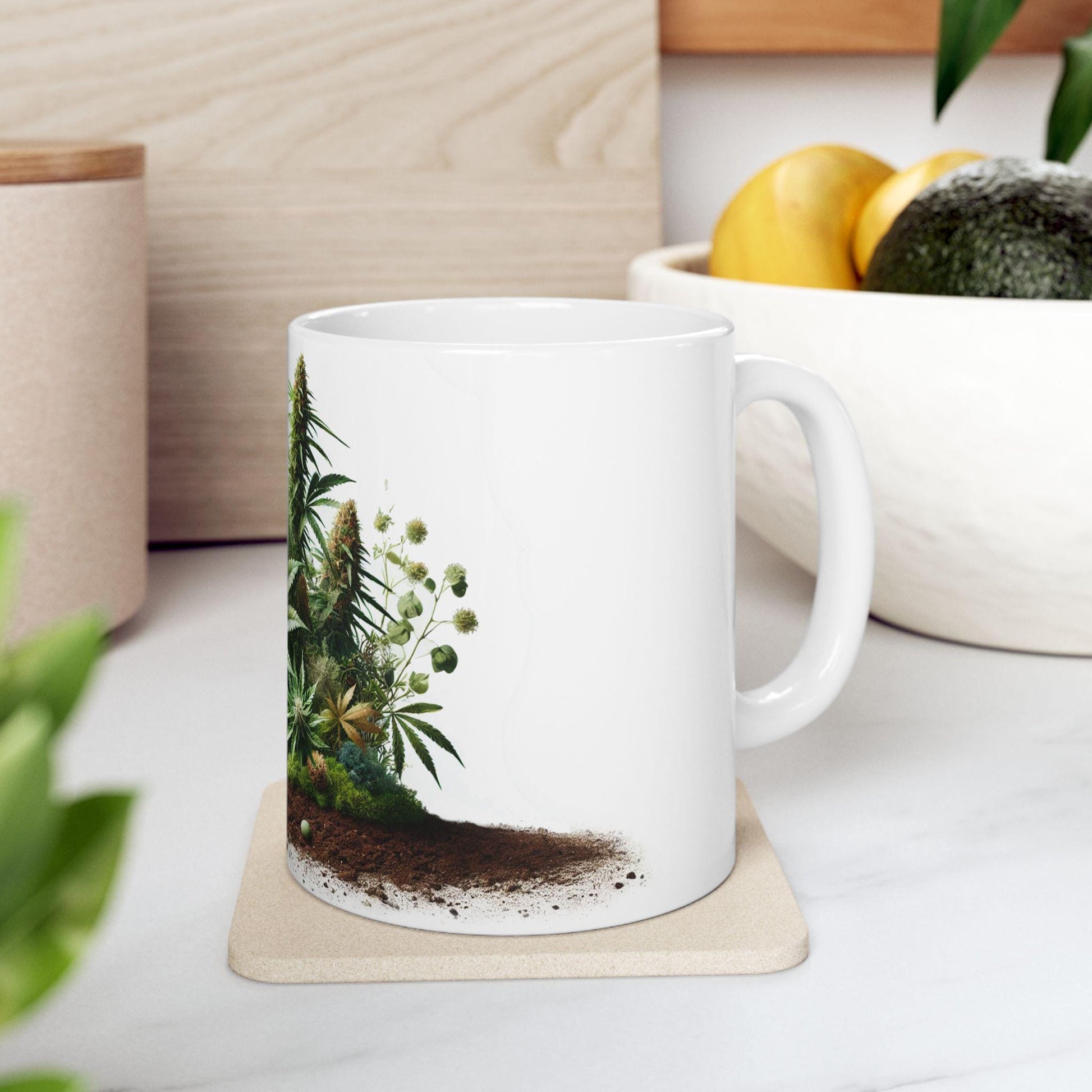 EARTHY WEED - Weed Coffee Mug (11oz) - Earth Day Gift for Stoners, Weed Smokers, Growers; Wake & Bake / 420 Cannabis Mug / Earth Day Mug
