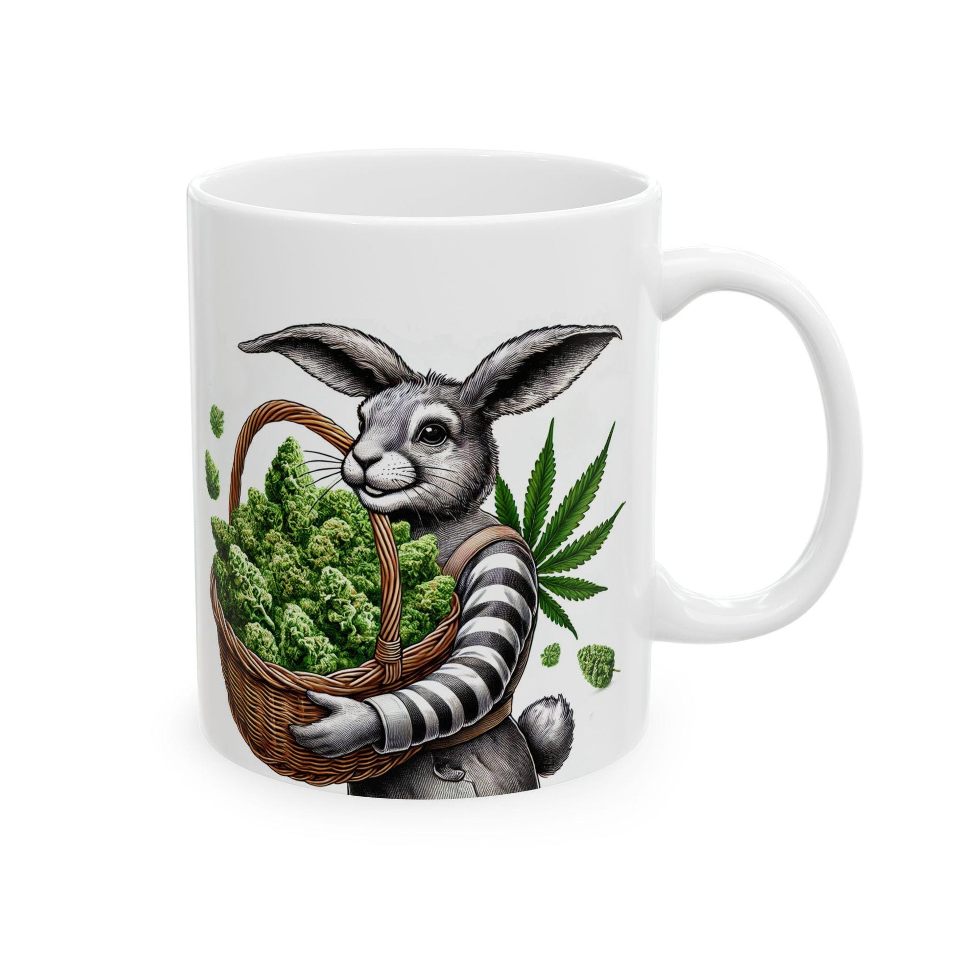 420 EASTER BUNNY - Weed Coffee Mug (11oz) - Easter Gift for Stoners, Weed Smokers, Growers; Wake & Bake / 420 Cannabis Mug / Easter Mug