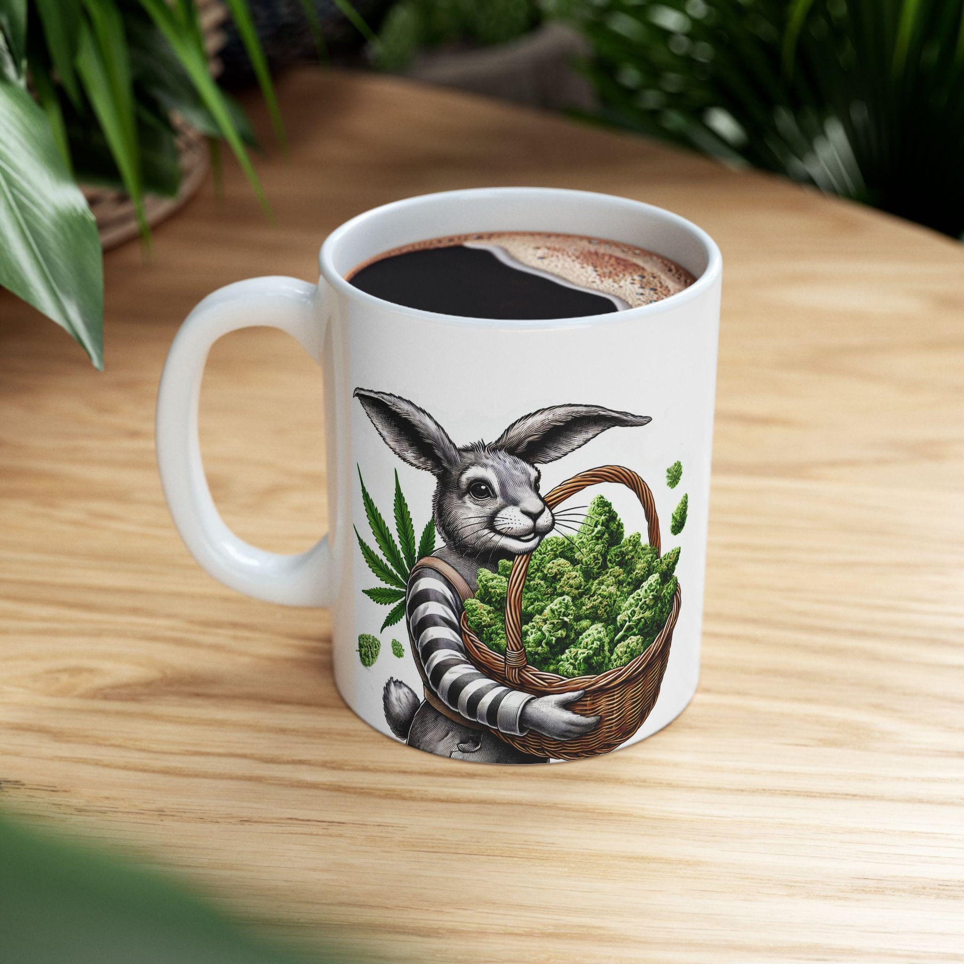 420 EASTER BUNNY - Weed Coffee Mug (11oz) - Easter Gift for Stoners, Weed Smokers, Growers; Wake & Bake / 420 Cannabis Mug / Easter Mug