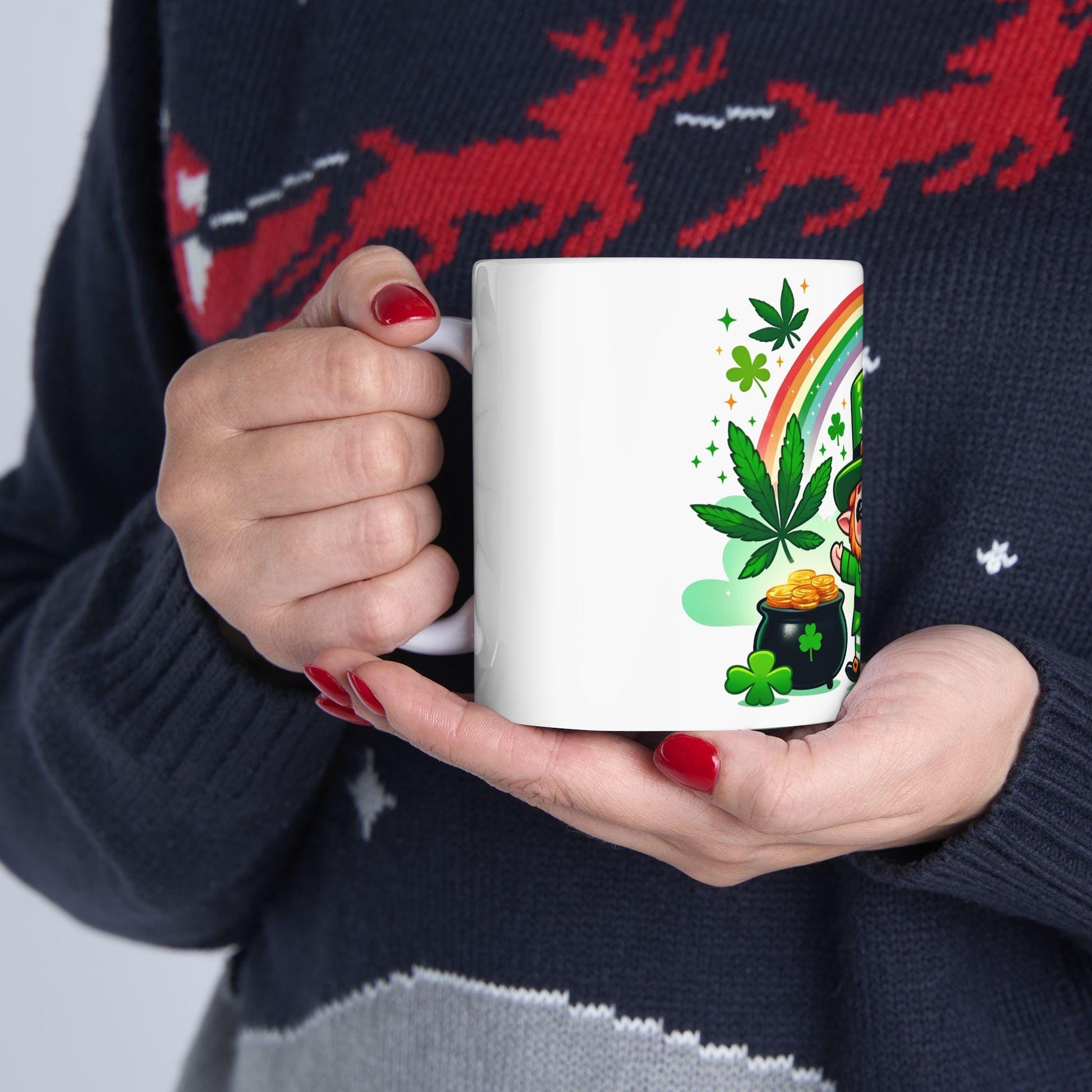 ST PATTYS DAY Mug - Weed Coffee Mug (11oz) - St Pattys Day Gift for Stoners, Smokers; Wake and Bake / Cannabis Mug / 420 St Pattys Day Mug