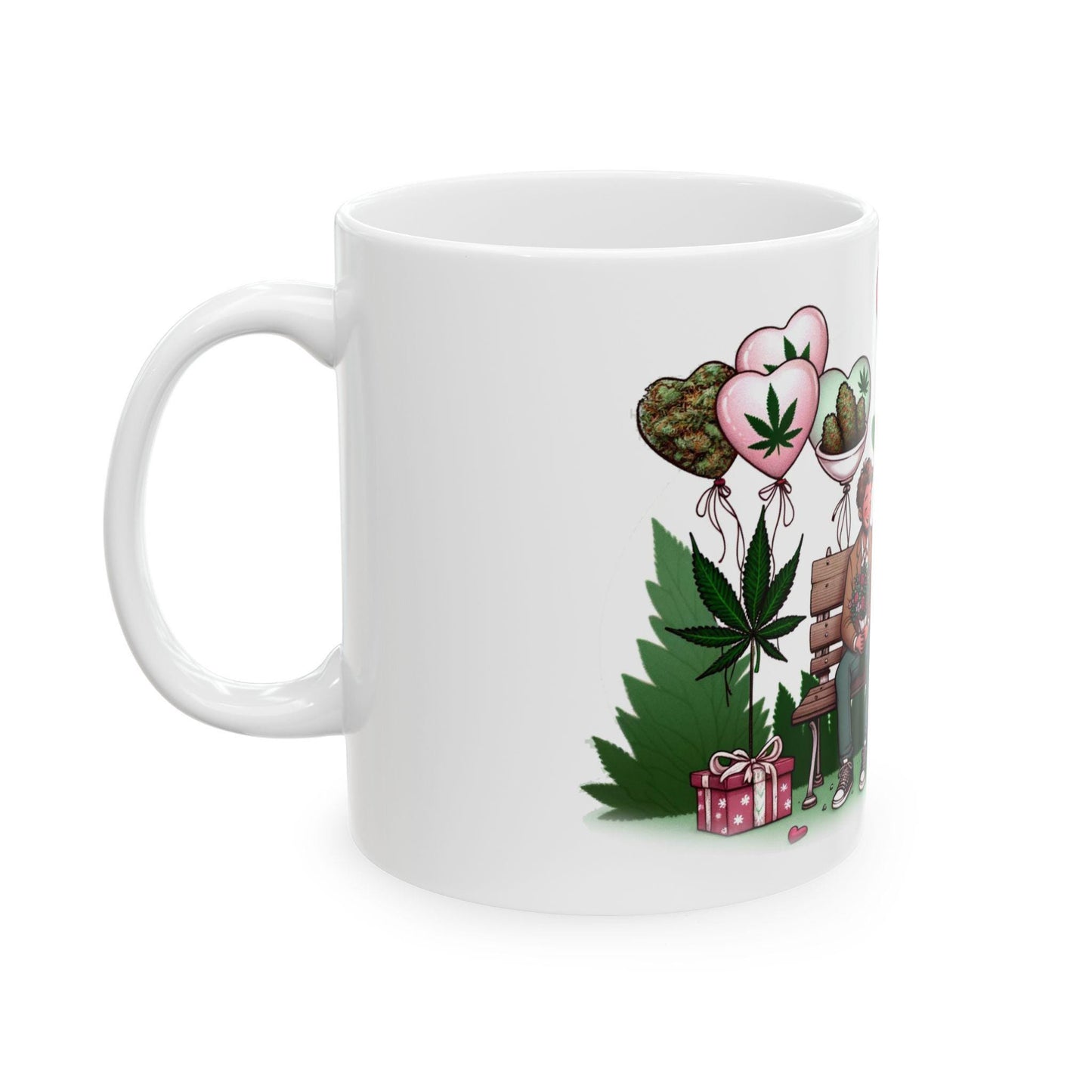 420 VALENTINES DAY - Weed Coffee Mug (11oz) - Stoner Gift for Couples, Gift for Girlfriend/Boyfriend; Wake & Bake / Stoner Valentine Day Mug