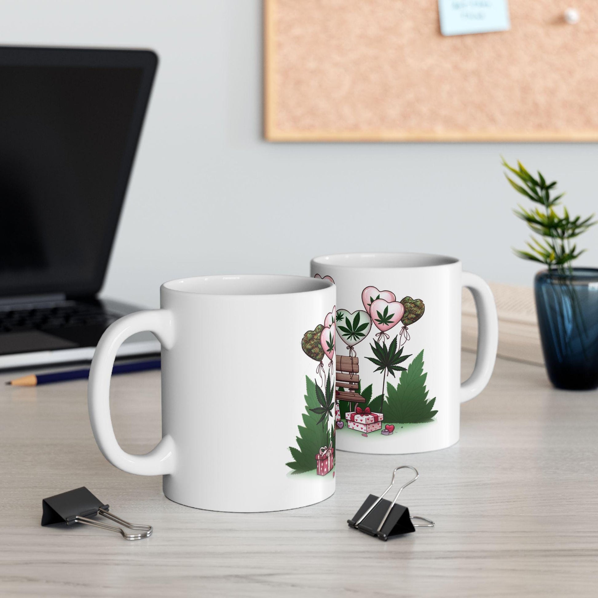 420 VALENTINES DAY - Weed Coffee Mug (11oz) - Stoner Gift for Couples, Gift for Girlfriend/Boyfriend; Wake & Bake / Stoner Valentine Day Mug