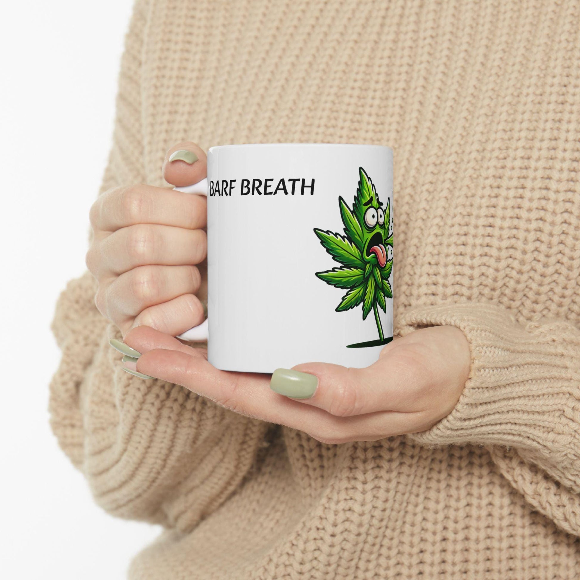 BARF BREATH - (11oz) WEED Strain Themed Coffee Mugs - Perfect Gift for Stoners/Smokers, Weed Mug for Marijuana Lovers; Funny Wake & Bake Mug
