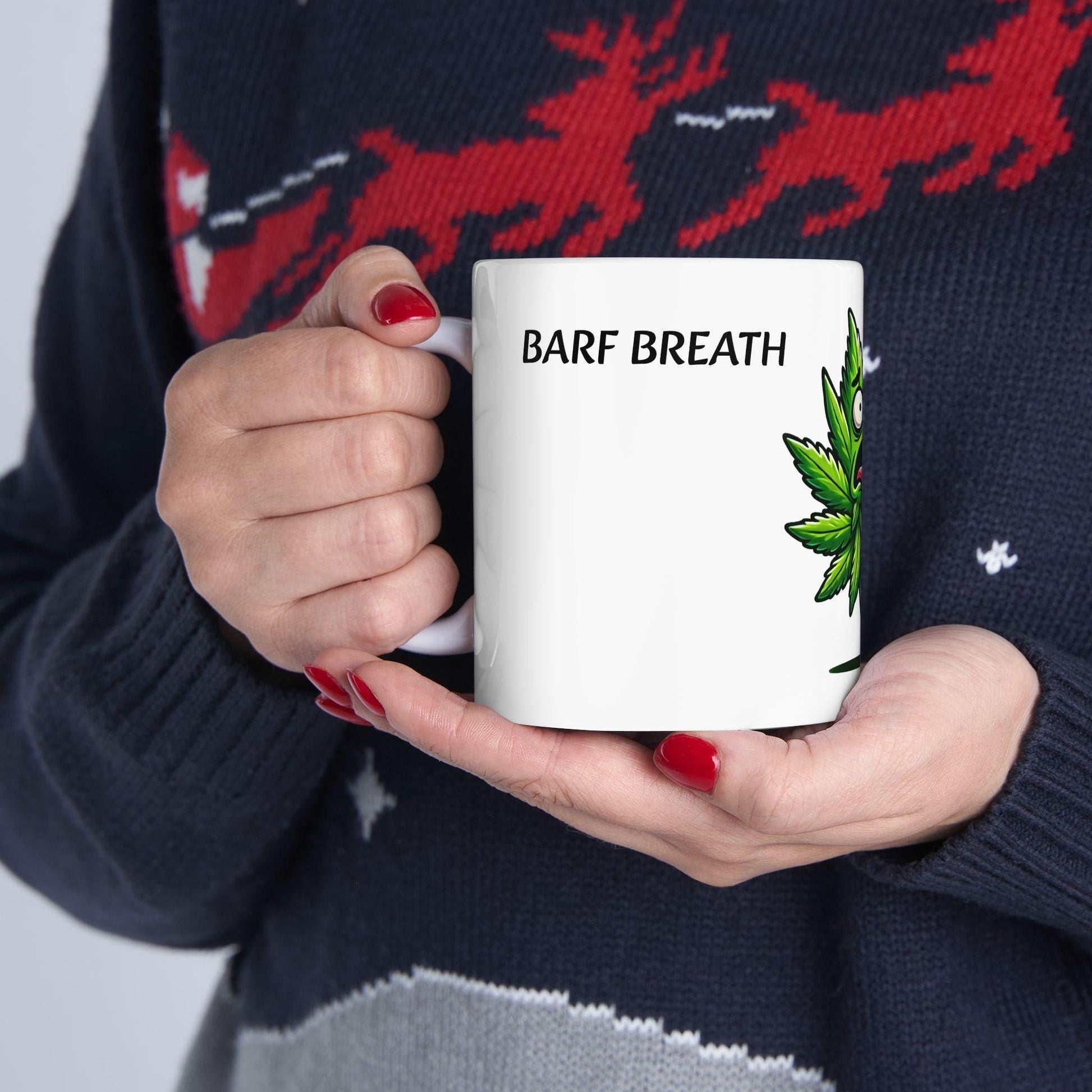 BARF BREATH - (11oz) WEED Strain Themed Coffee Mugs - Perfect Gift for Stoners/Smokers, Weed Mug for Marijuana Lovers; Funny Wake & Bake Mug