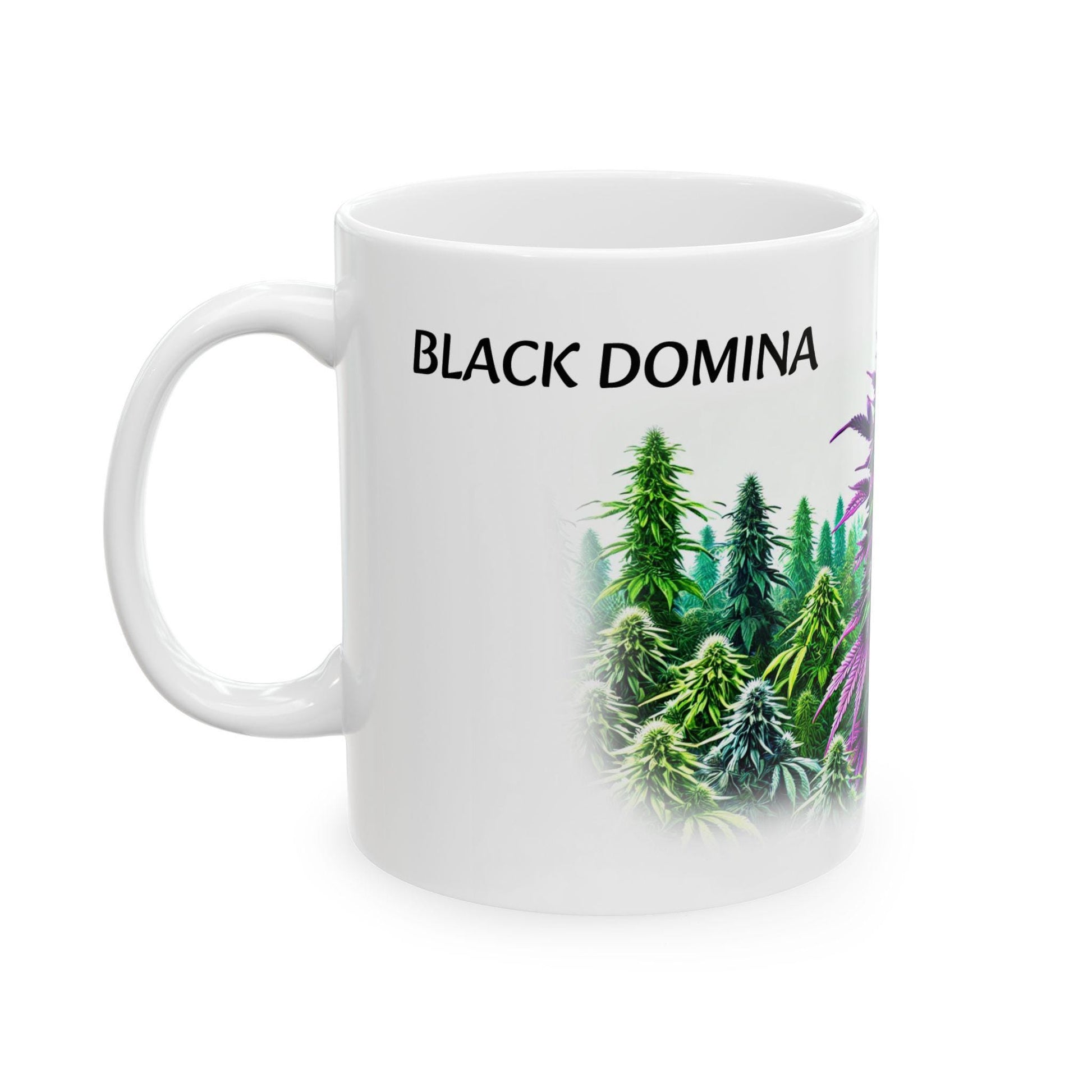 BLACK DOMINA - (11oz) WEED Strain Themed Coffee Mugs - Perfect Gift for Stoners/Smoker, Weed Mug for Marijuana Lovers; Funny Wake & Bake Mug