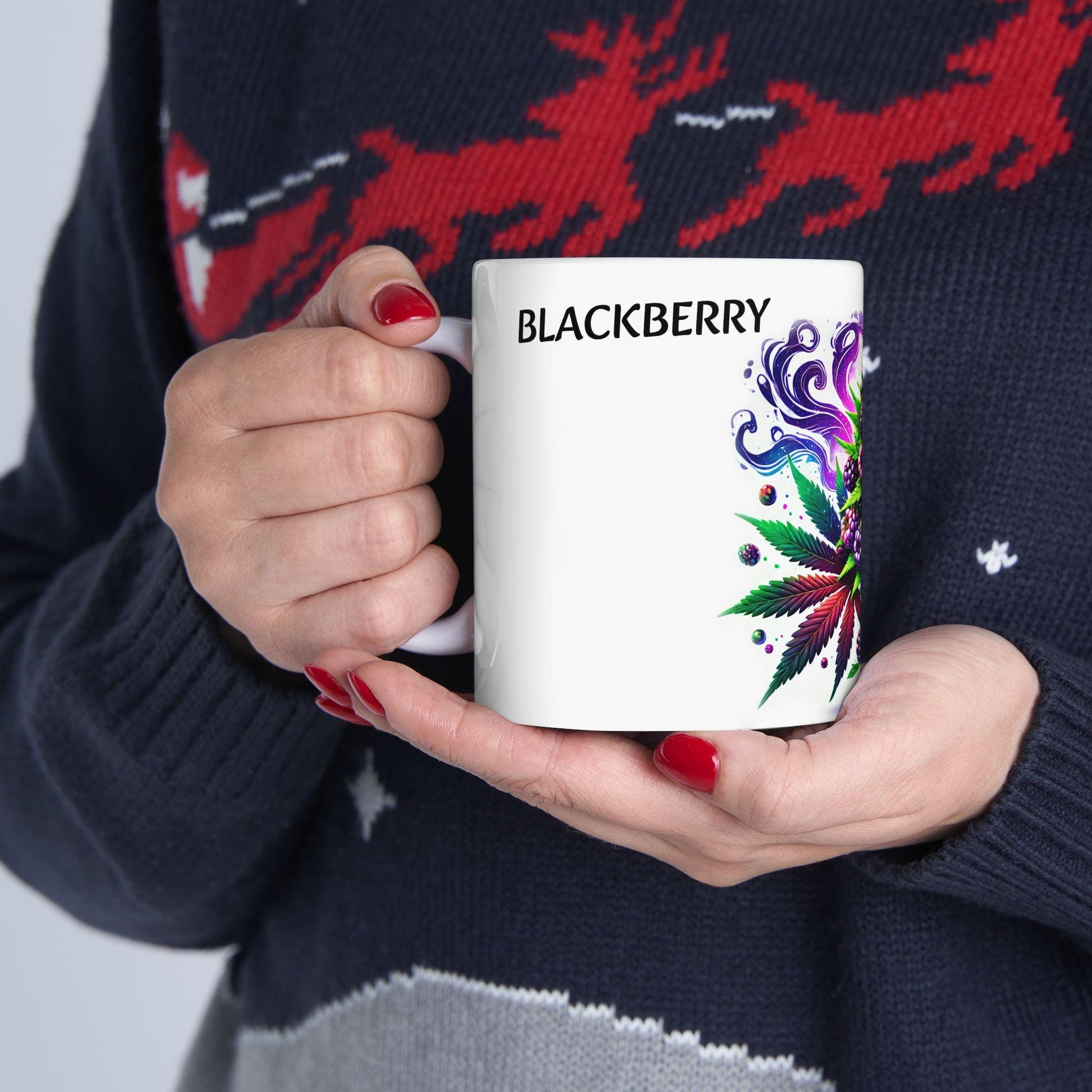 BLACKBERRY - (11oz) WEED Strain Themed Coffee Mugs - Perfect Gift for Stoners/Smokers, Weed Mug for Marijuana Lovers; Funny Wake & Bake Mug