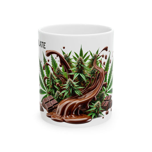 CHOCOLATE HAZE - (11oz) Weed Strain Themed Coffee Mugs - Perfect Gift for Stoners, Weed Mug for Cannabis Decor; Funny Wake & Bake Mug