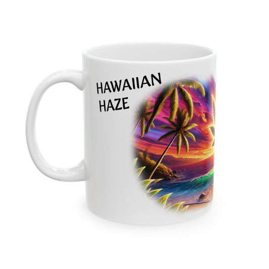 HAWAIIAN HAZE - (11oz) Weed Strain Themed Coffee Mugs - Perfect Gift for Stoners, Weed Mug for Cannabis Decor; Funny 420 Wake & Bake Mug