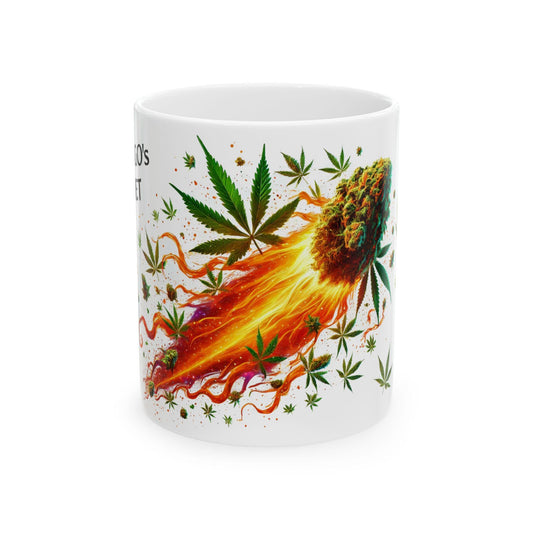 MANGOS COMET - (11oz) Weed Strain Themed Coffee Mugs - Perfect Gift for Stoners, Weed Mug for Cannabis Decor; Funny 420 Wake & Bake Mug