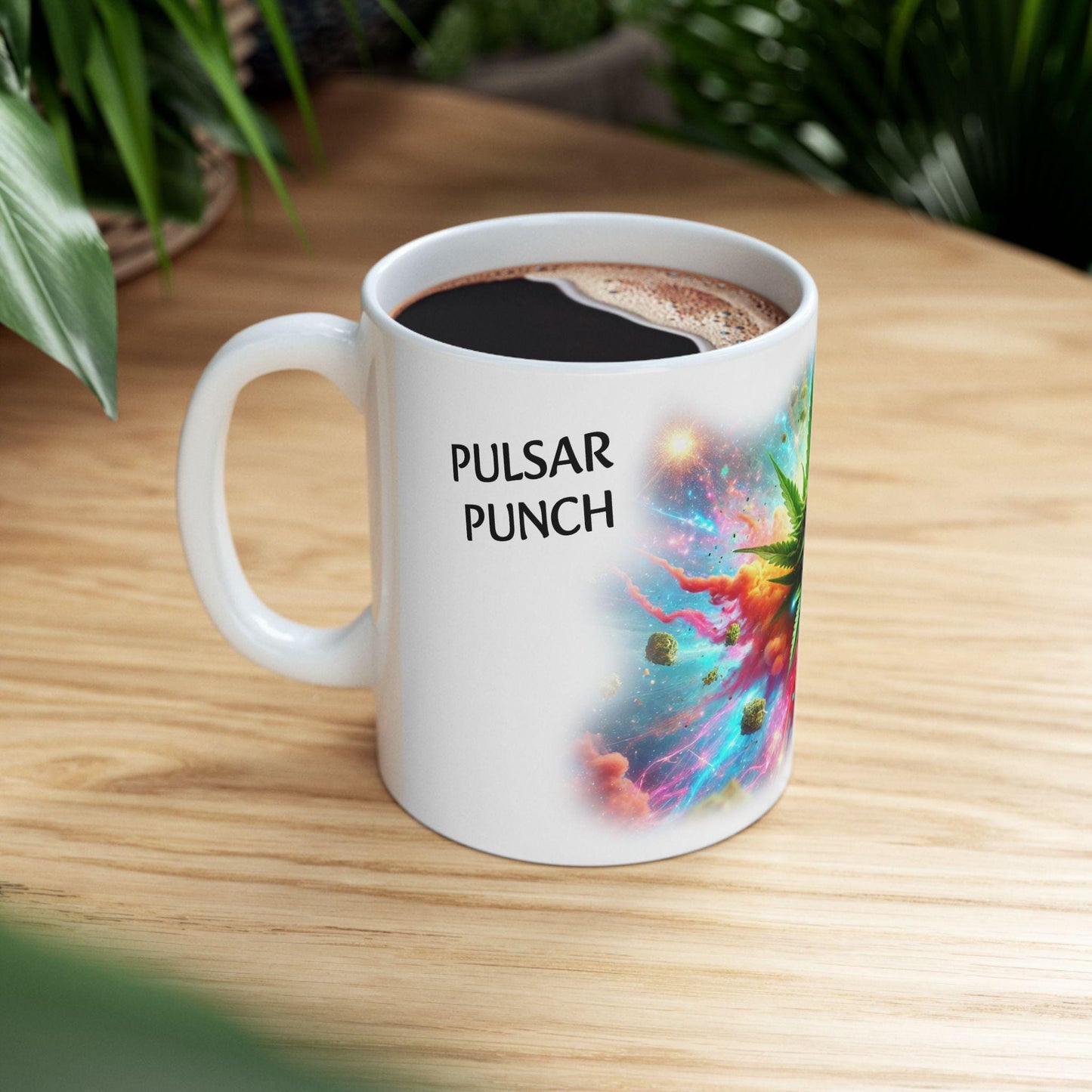PULSAR PUNCH - (11oz) Weed Strain Themed Coffee Mugs - Perfect Gift for Stoners, Weed Mug for Cannabis Decor; Funny 420 Wake & Bake Mug