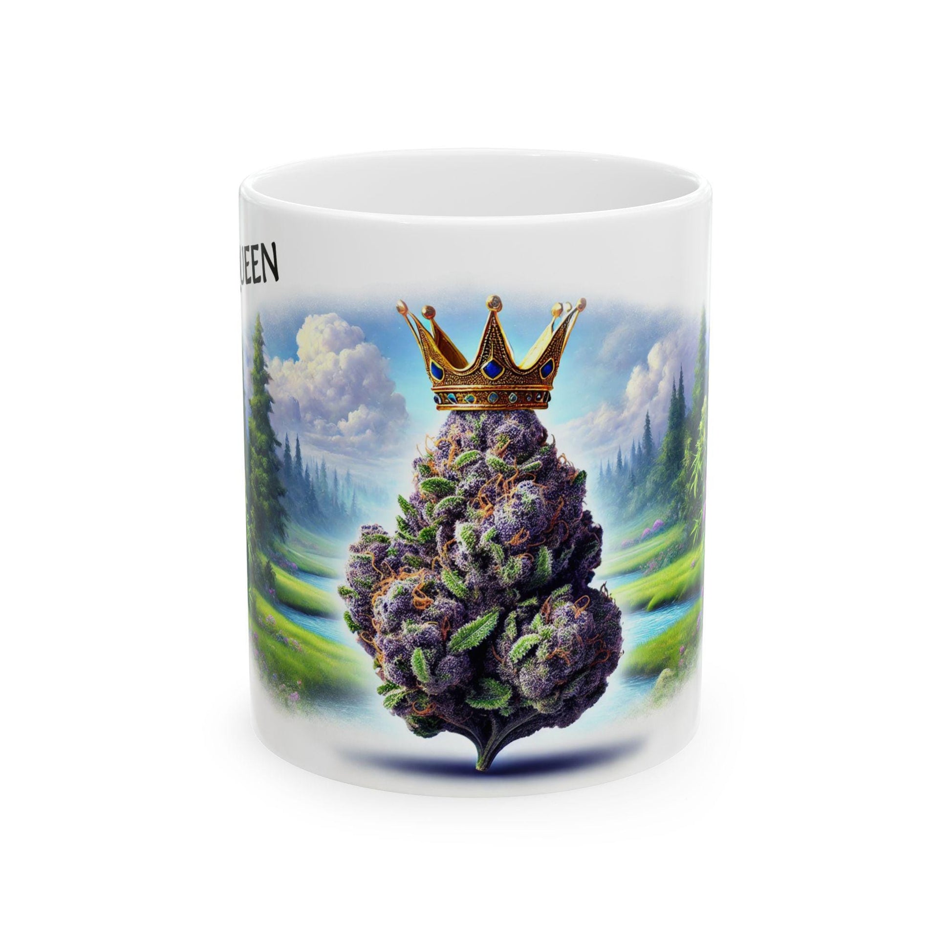 PURPLE QUEEN - (11oz) Weed Strain Themed Coffee Mugs - Perfect Gift for Stoners, Weed Mug for Cannabis Decor; Funny 420 Wake & Bake Mug