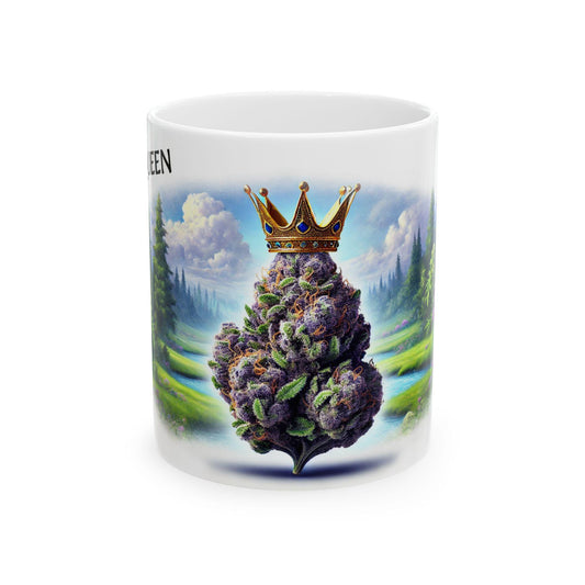 PURPLE QUEEN - (11oz) Weed Strain Themed Coffee Mugs - Perfect Gift for Stoners, Weed Mug for Cannabis Decor; Funny 420 Wake & Bake Mug