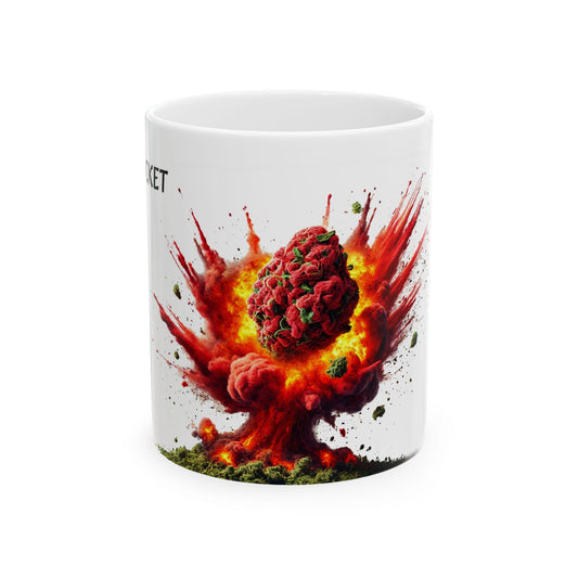 RED ROCKET - (11oz) Weed Strain Themed Coffee Mugs - Perfect Gift for Stoners, Weed Mug for Cannabis Decor; Funny 420 Wake & Bake Mug