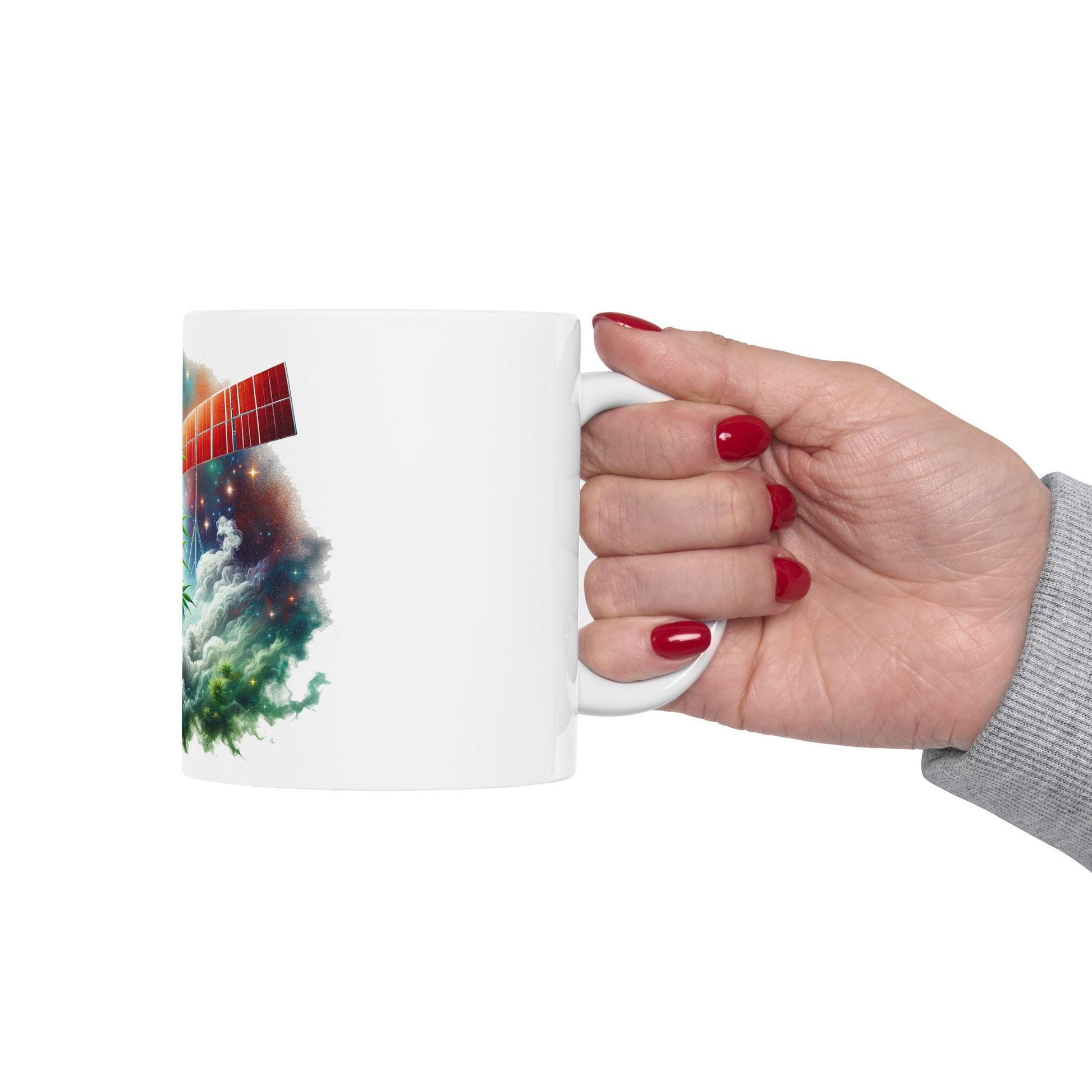 RED SATELLITE - (11oz) Weed Strain Themed Coffee Mugs - Perfect Gift for Stoners, Weed Mug for Cannabis Decor; 420 Space Wake & Bake Mug
