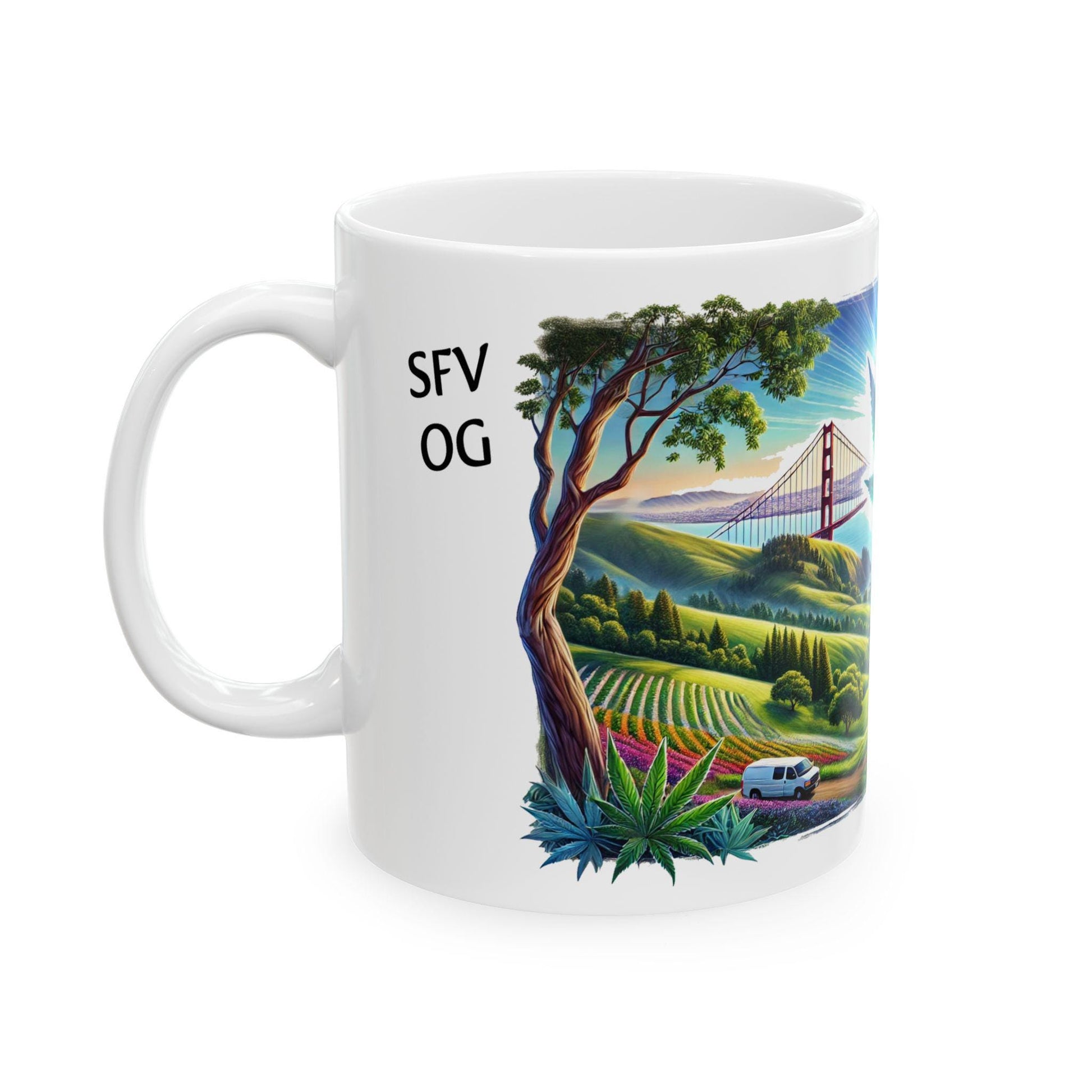 SFV OG - (11oz) Weed Strain Themed Coffee Mugs - Perfect Gift for Stoners, Weed Mug for Cannabis Decor; 420 Space Wake & Bake Mug
