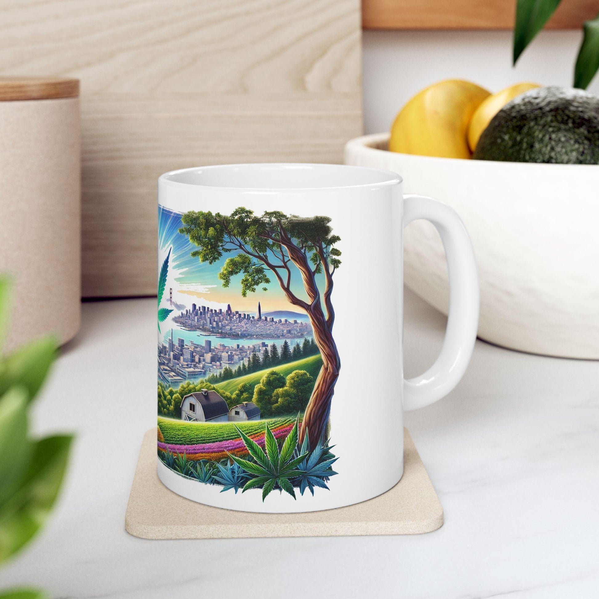SFV OG - (11oz) Weed Strain Themed Coffee Mugs - Perfect Gift for Stoners, Weed Mug for Cannabis Decor; 420 Space Wake & Bake Mug