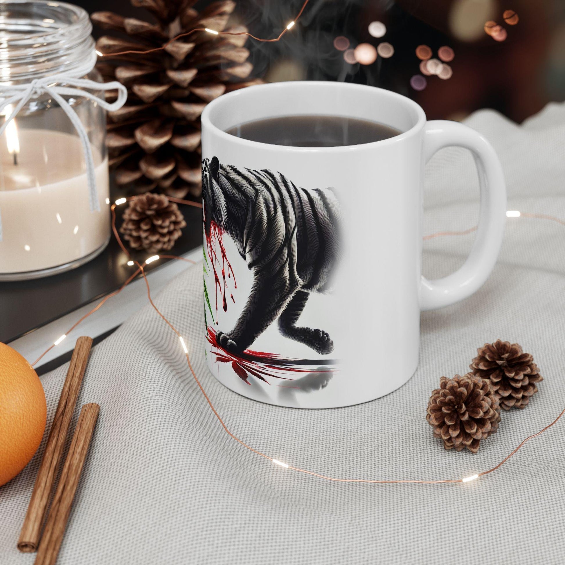 TIGER'S BLOOD - (11oz) Weed Strain Themed Coffee Mugs - Perfect Gift for Stoners, Weed Mug for Cannabis Decor; 420 Space Wake & Bake Mug