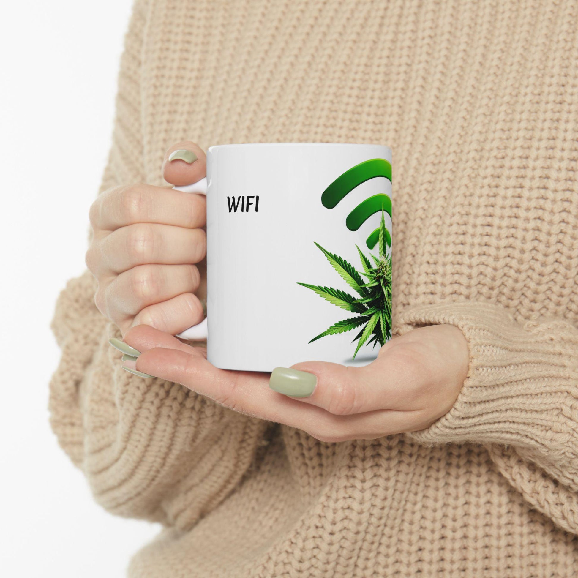 WIFI - (11oz) Weed Strain Themed Coffee Mugs - Perfect Gift for Stoners, Weed Mug for Cannabis Decor; Funny Classic 420 Wake & Bake Mug