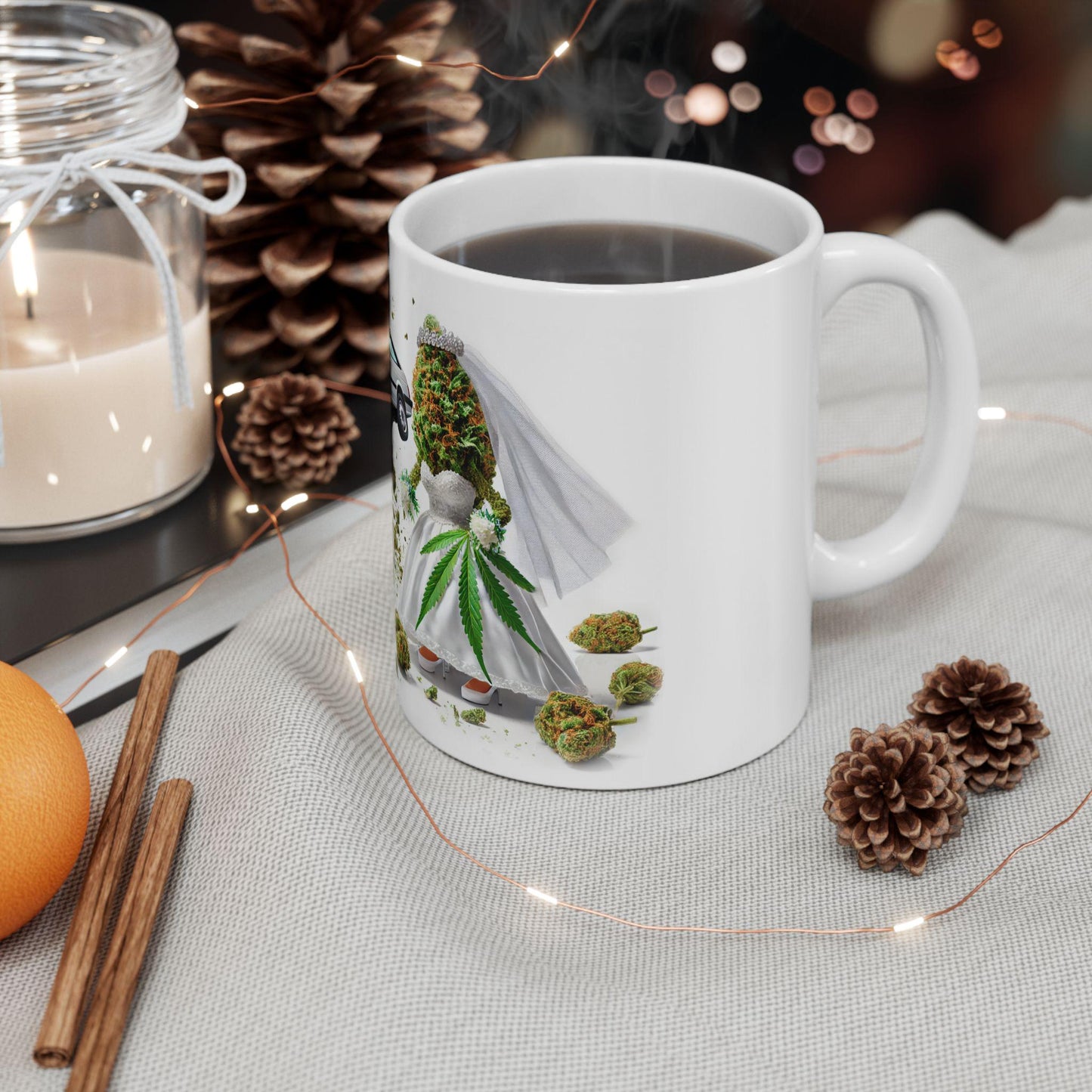 WEDDING CRASHER - (11oz) Weed Strain Themed Coffee Mugs - Perfect Gift for Stoners, Weed Mug for Cannabis Decor; 420 Wake & Bake Mug
