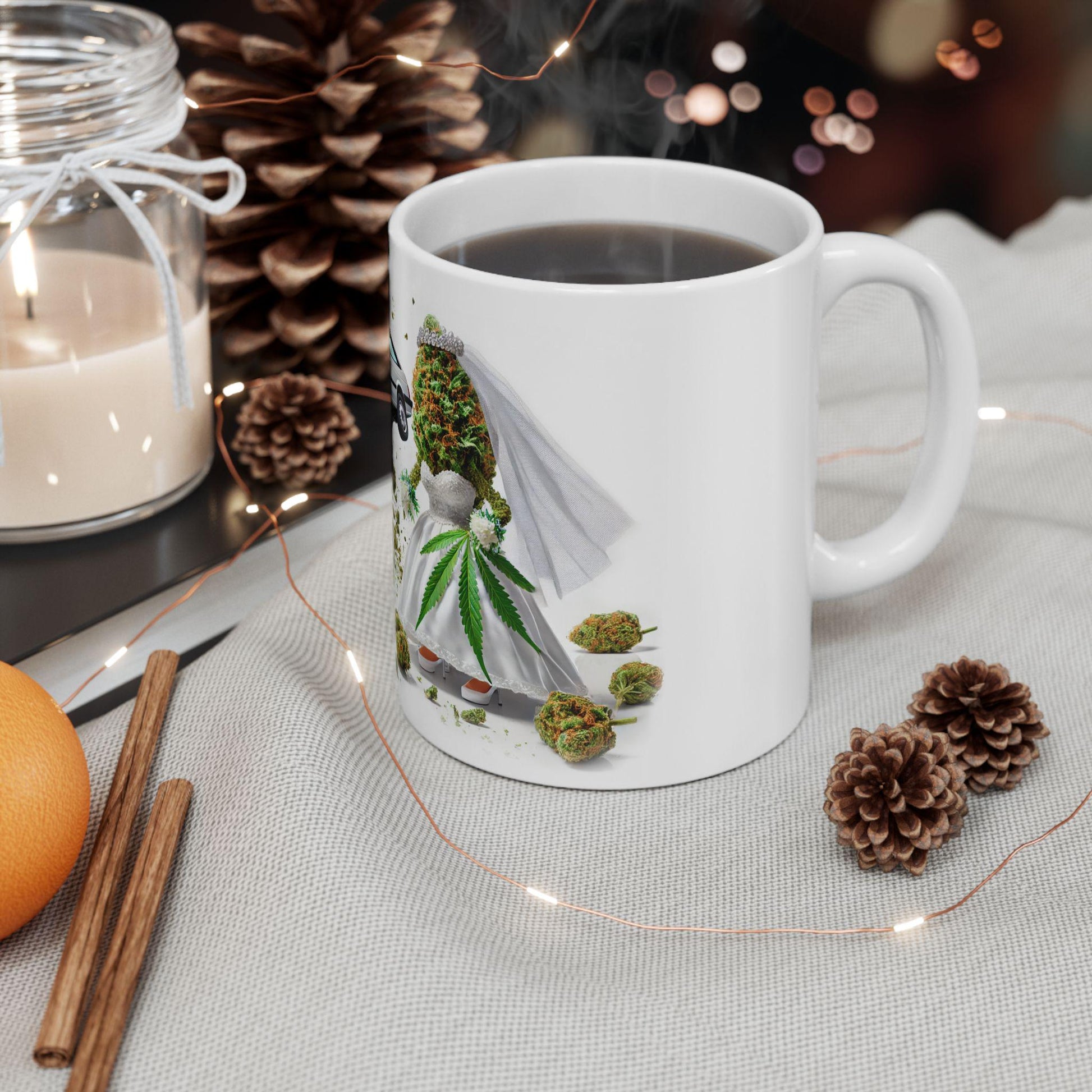 WEDDING CRASHER - (11oz) Weed Strain Themed Coffee Mugs - Perfect Gift for Stoners, Weed Mug for Cannabis Decor; 420 Wake & Bake Mug
