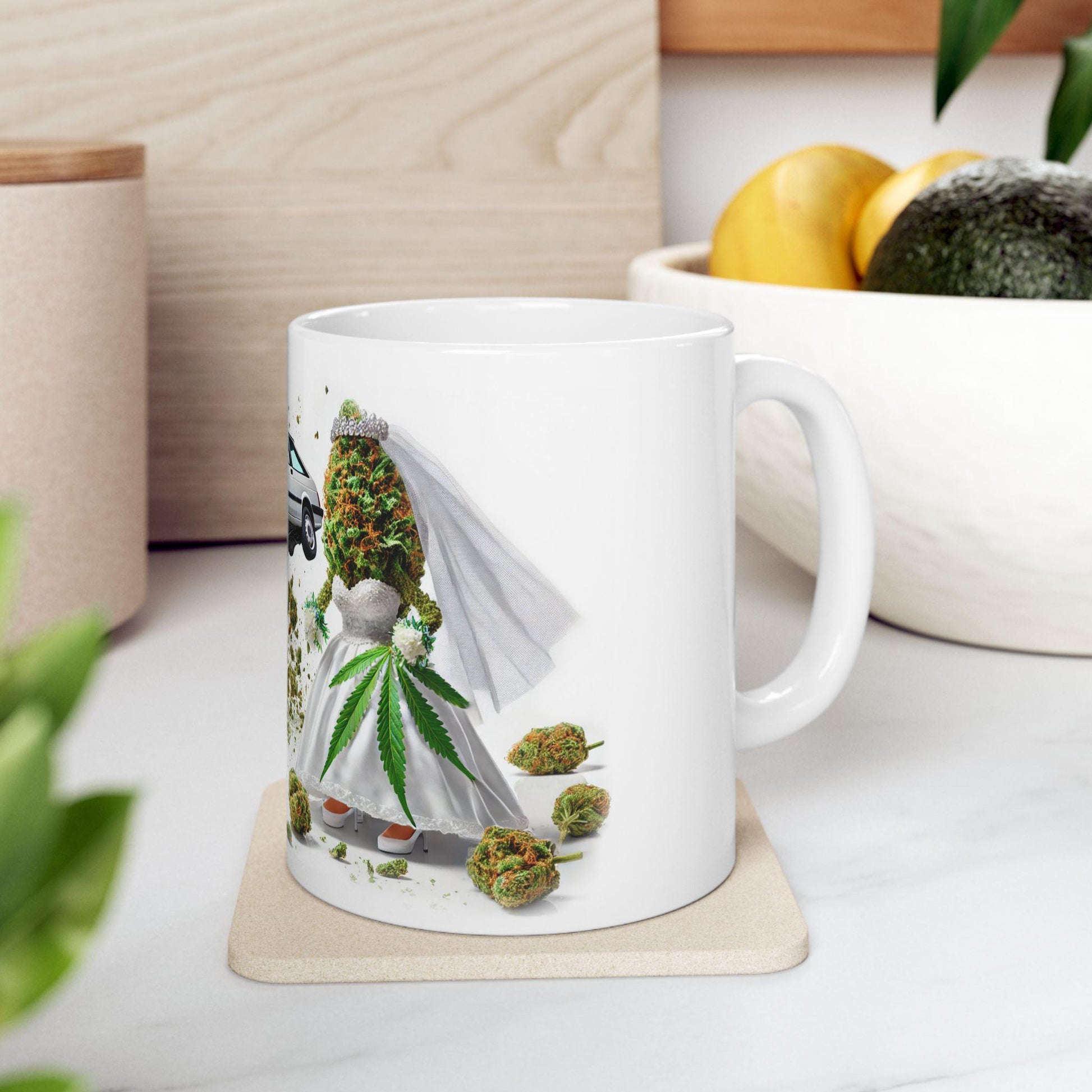 WEDDING CRASHER - (11oz) Weed Strain Themed Coffee Mugs - Perfect Gift for Stoners, Weed Mug for Cannabis Decor; 420 Wake & Bake Mug